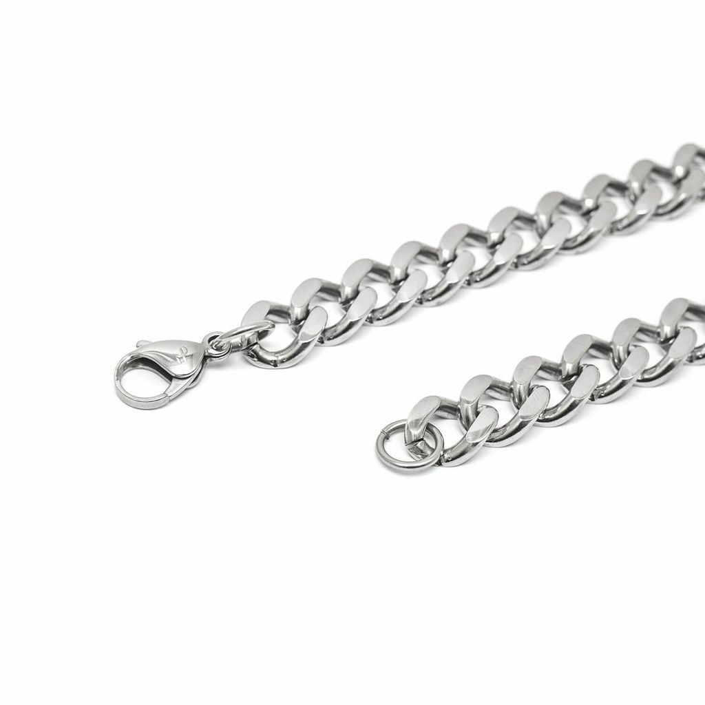Recovery 粗扁鍊條項鍊-鋼製 (銀色)