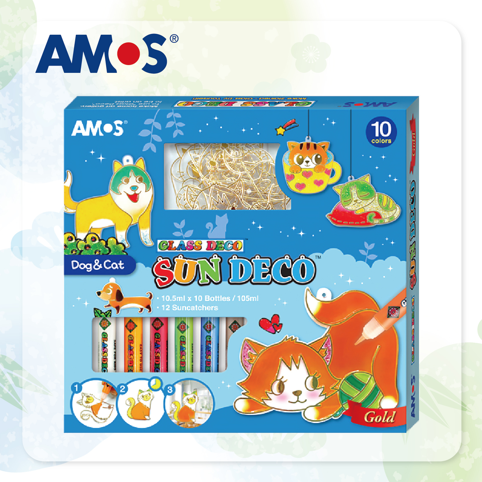 AMOS 10色繽紛彩繪創意掛飾 (可愛貓狗)