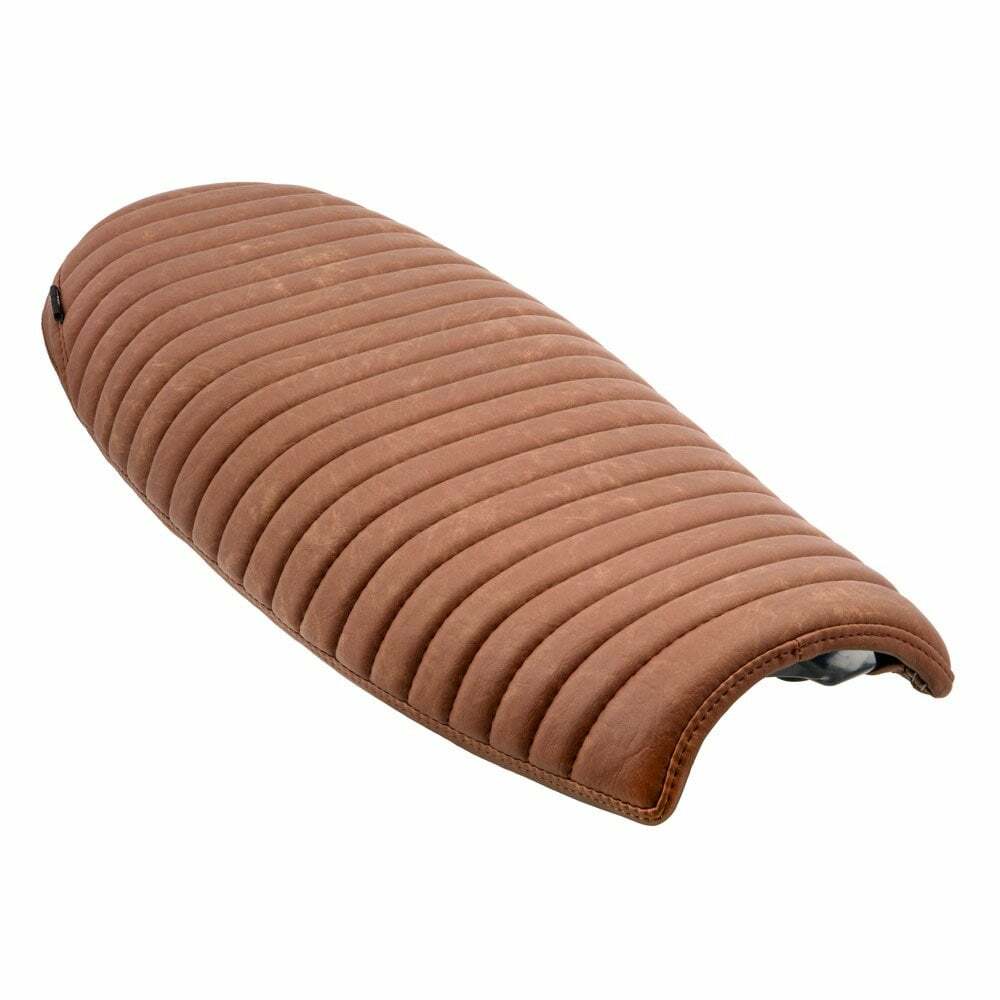 Motone 氣冷凱旋專用 薄窄 雙座 椅墊 橫條紋 淺咖啡