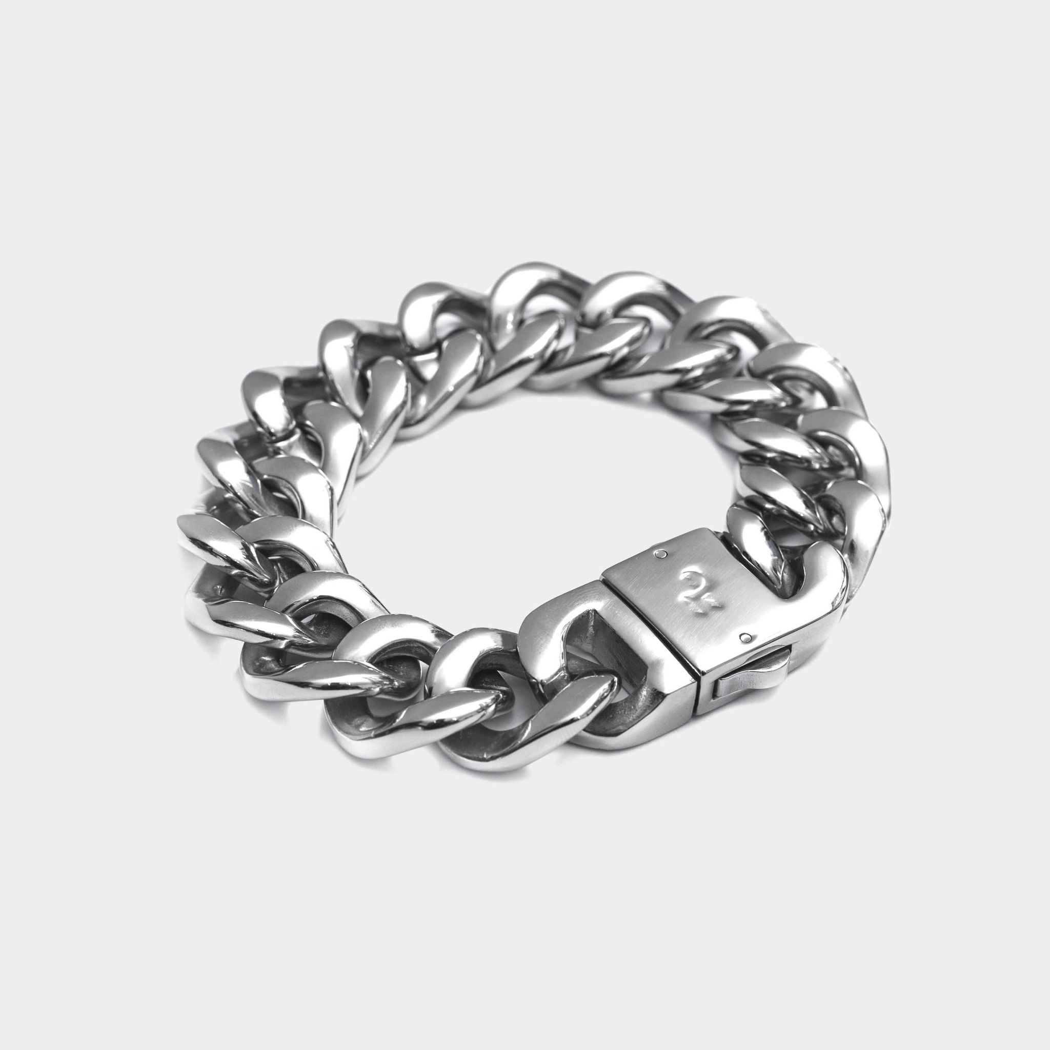 Recovery 20MM粗扁鍊條手鍊-鋼製 (銀色)