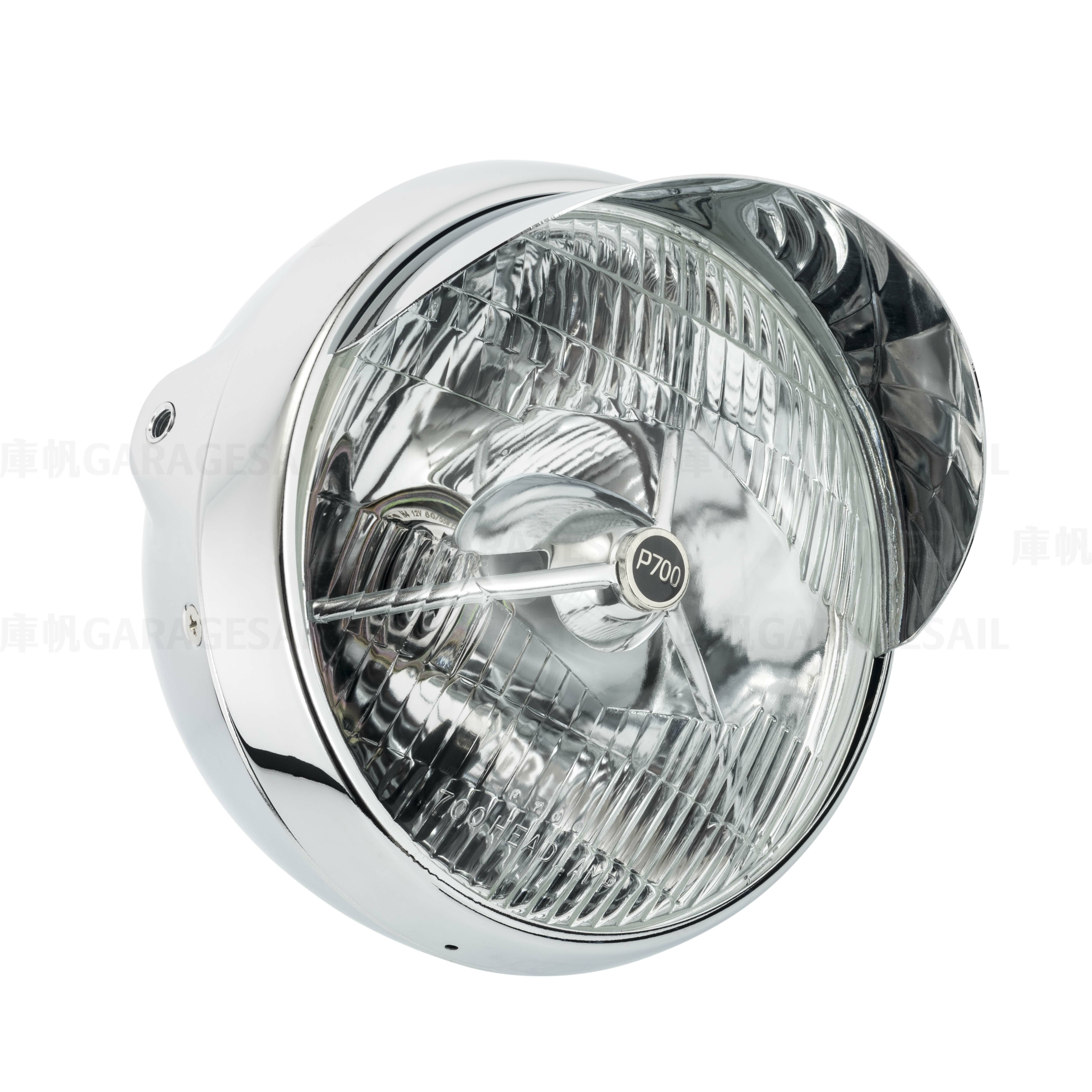 7吋圓 吊耳式 復刻P700 燈簷大燈 電鍍銀