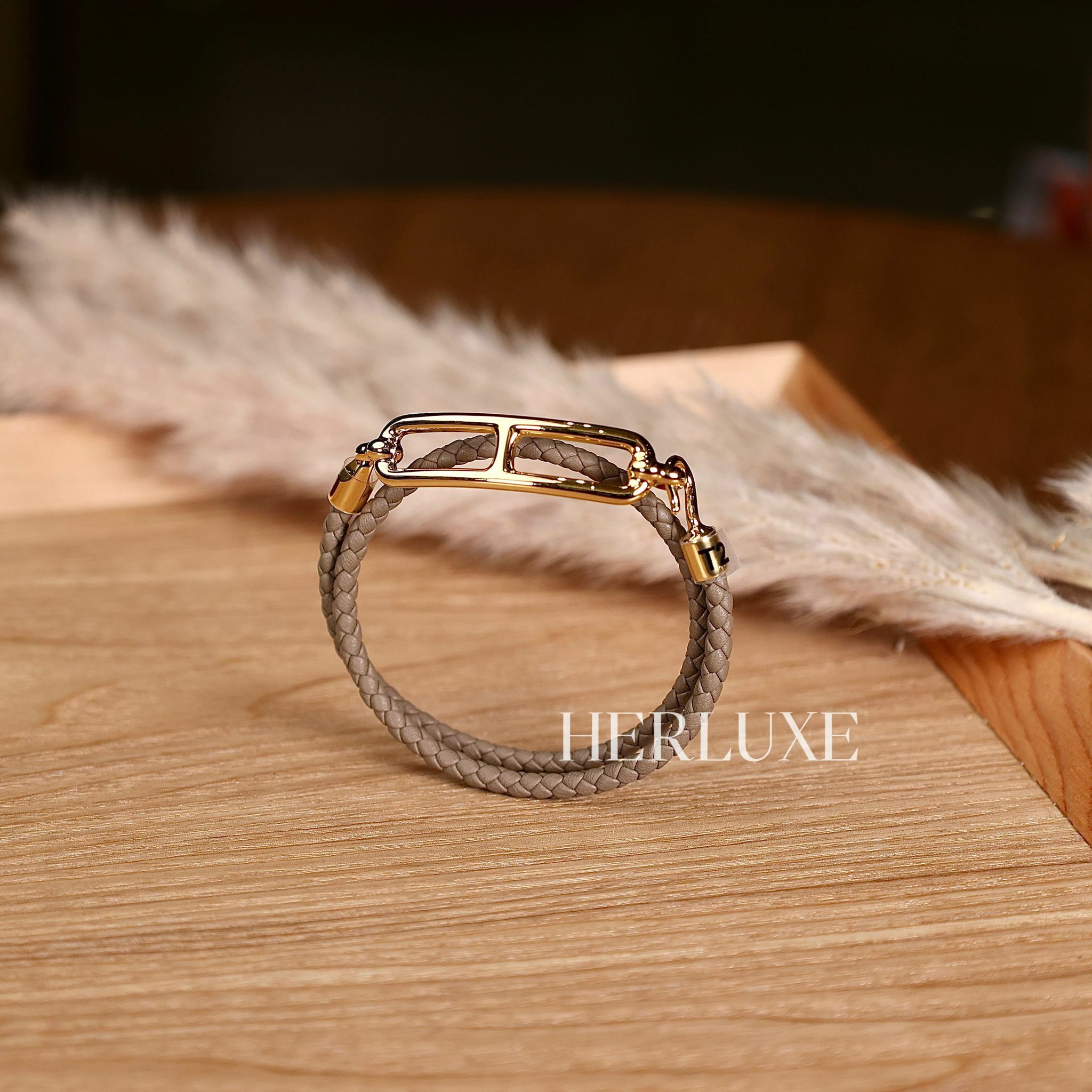 Roulis double tour tresse bracelet 18 etoupe cc T2 T3