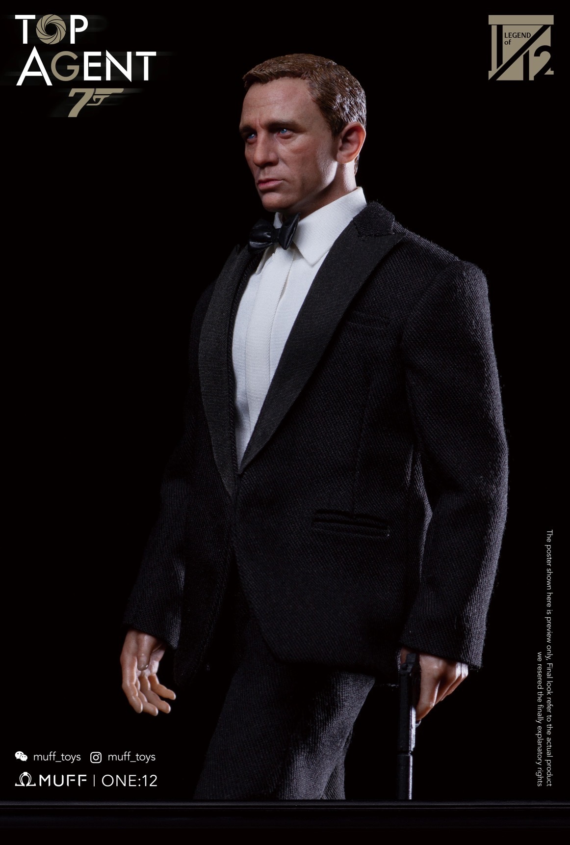 Muff toys 1/12 Top Agent Action Figure (Delu