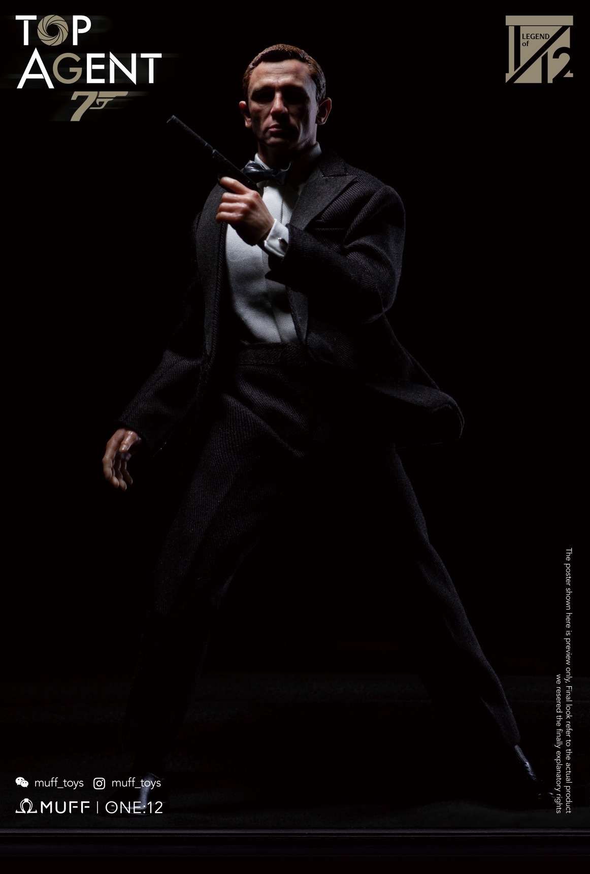 Muff toys 1/12 Top Agent Action Figure (Delu