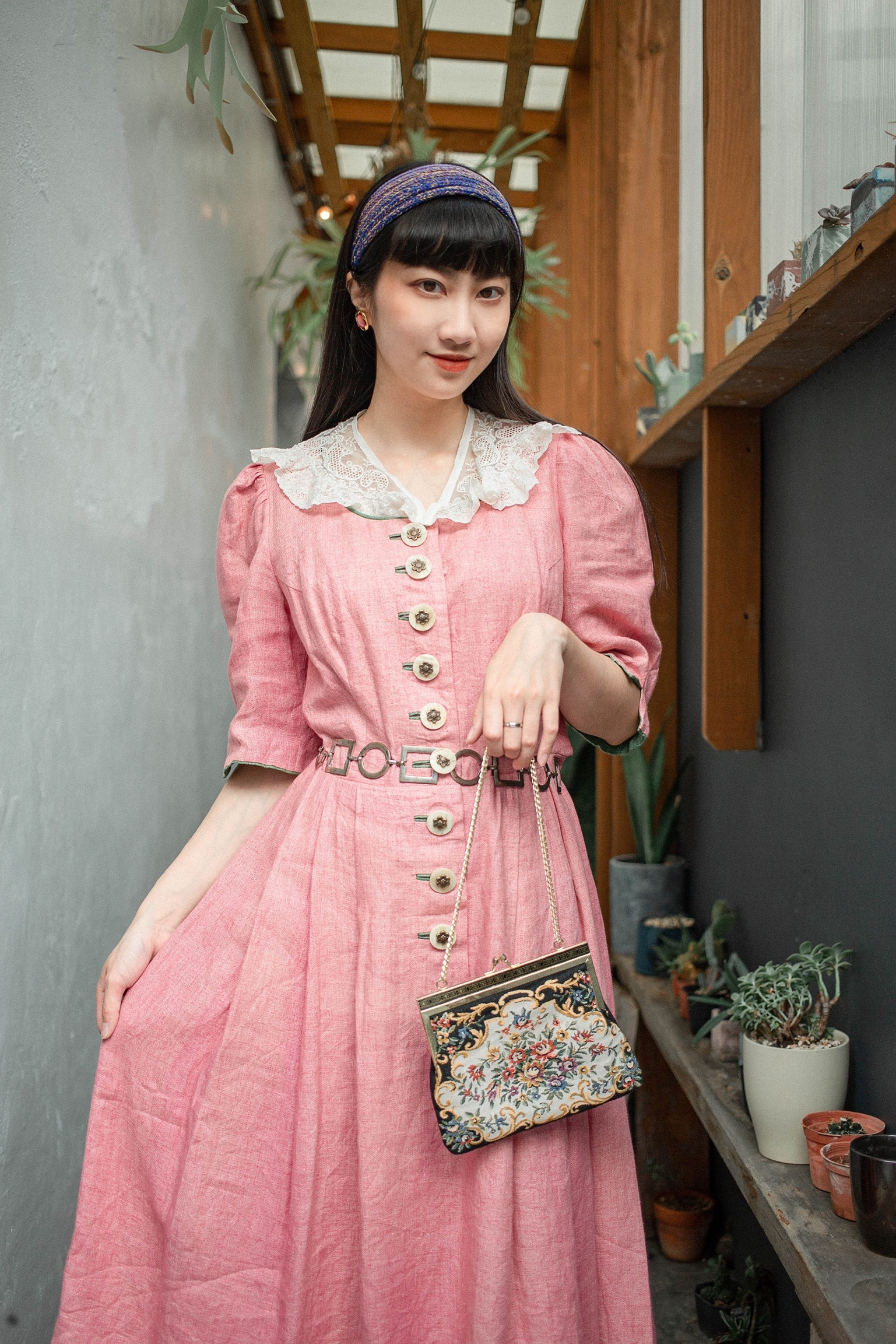 Vintage Euro Dress / 古著奧地利洋裝 桃粉舞曲