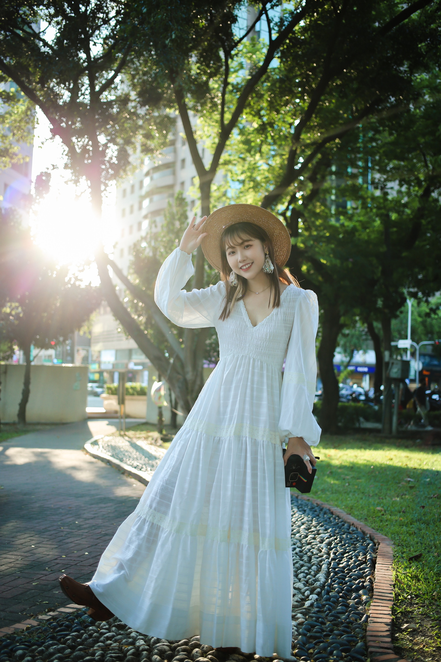 Vintage 70’s style Dress / 古著長版蕾絲小禮服 純白岩岸