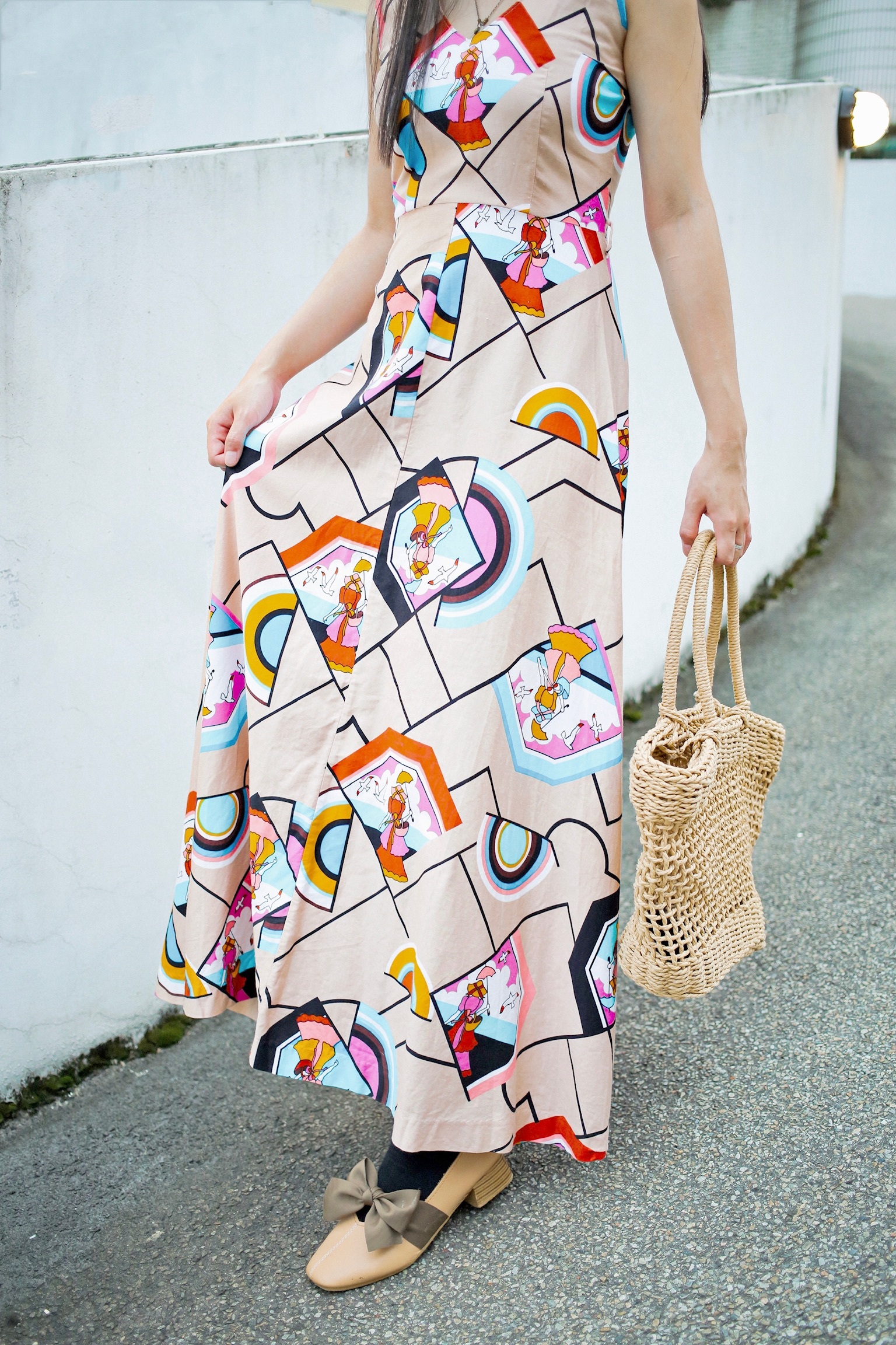 Vintage Pattern Dress / 古著圖騰洋裝 仕女假期