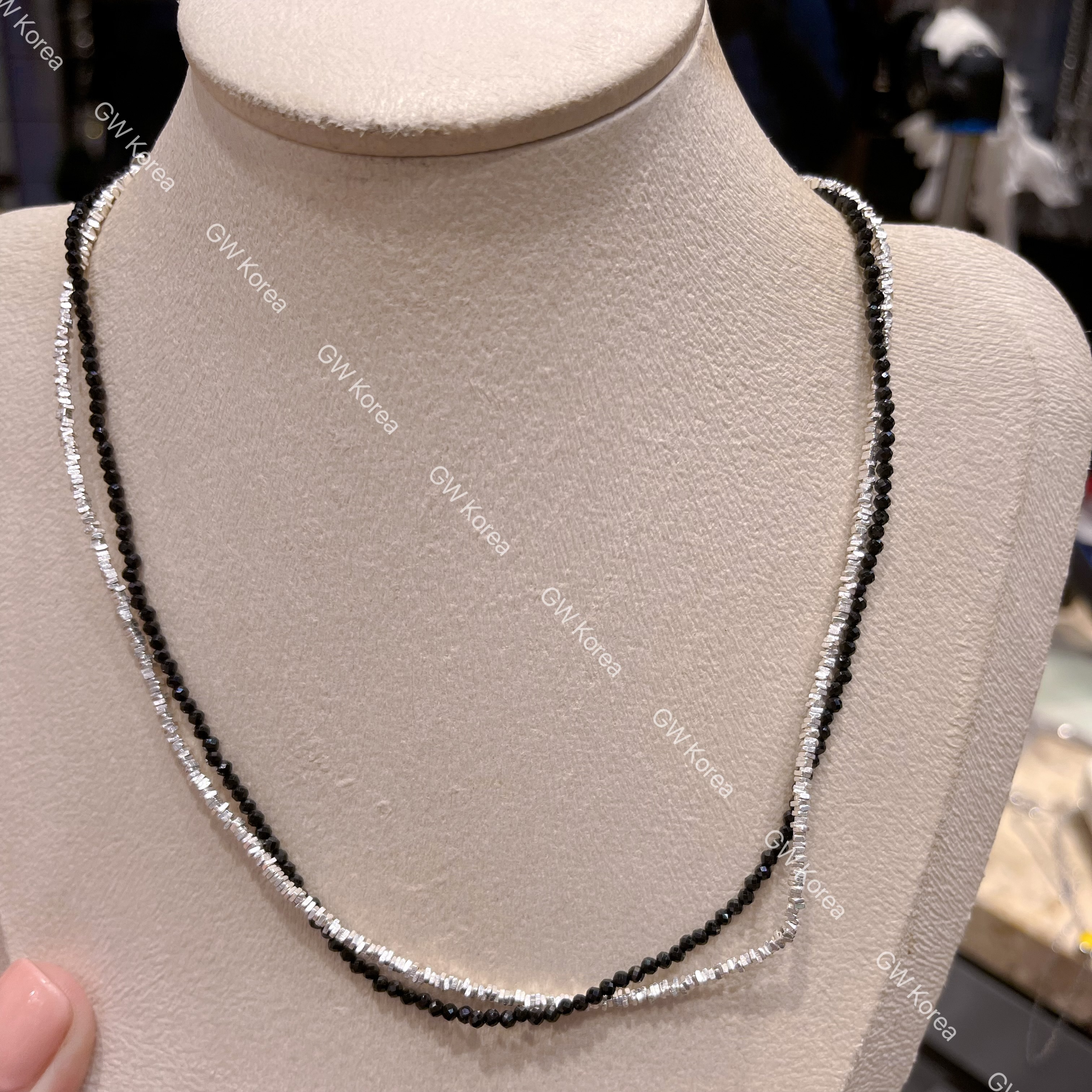 925AD 雙層切割尖晶石頸鏈*直接優惠