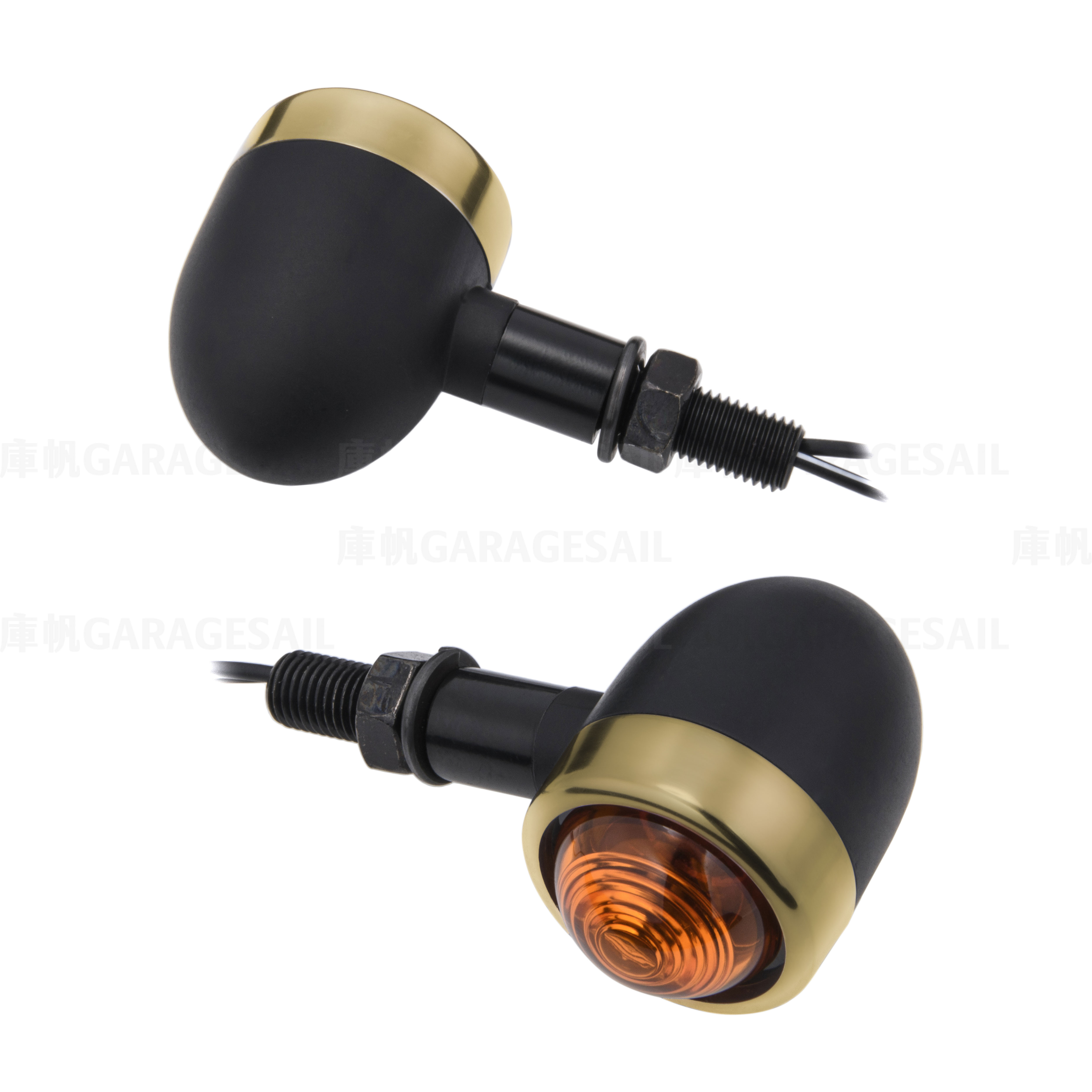 方向燈 小圓子彈 消光黑黃銅框