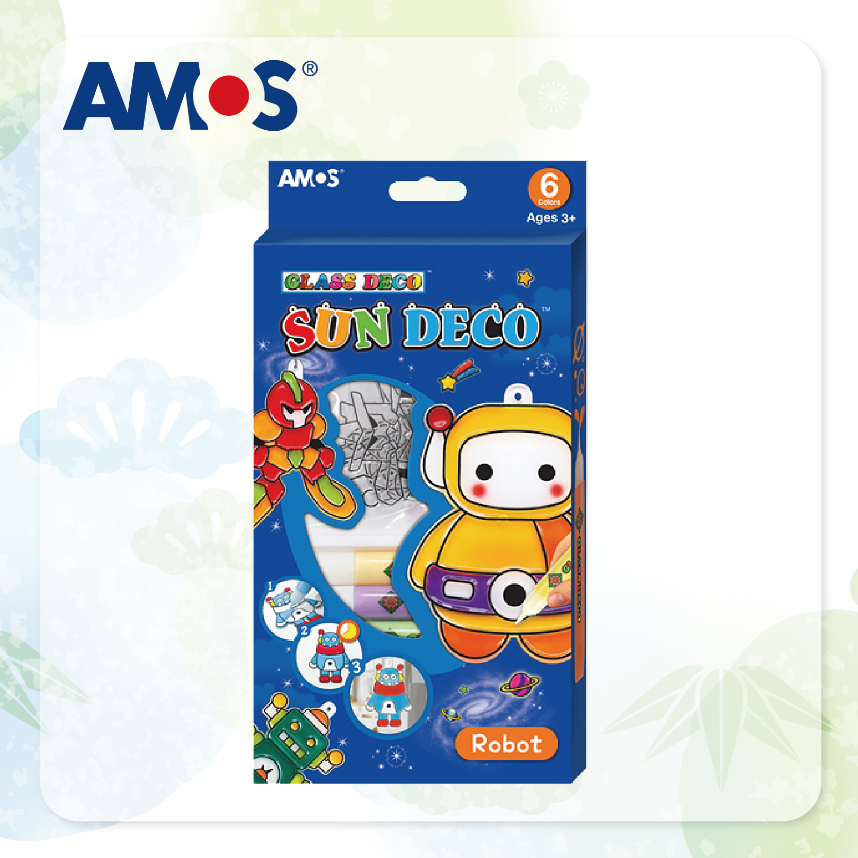 AMOS 6色啫喱彩連6款細掛牌 (機械人)