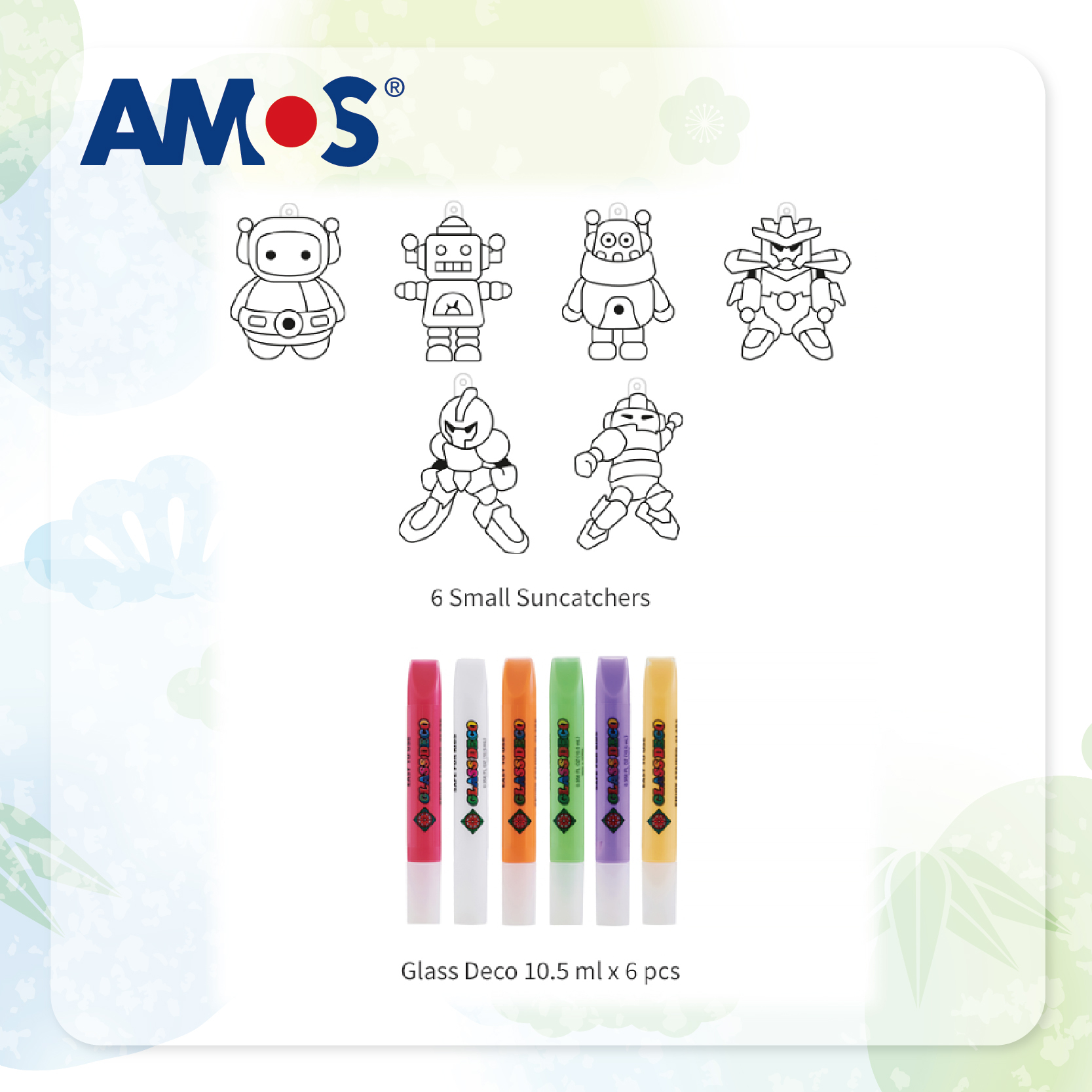 AMOS 6色啫喱彩連6款細掛牌 (機械人)