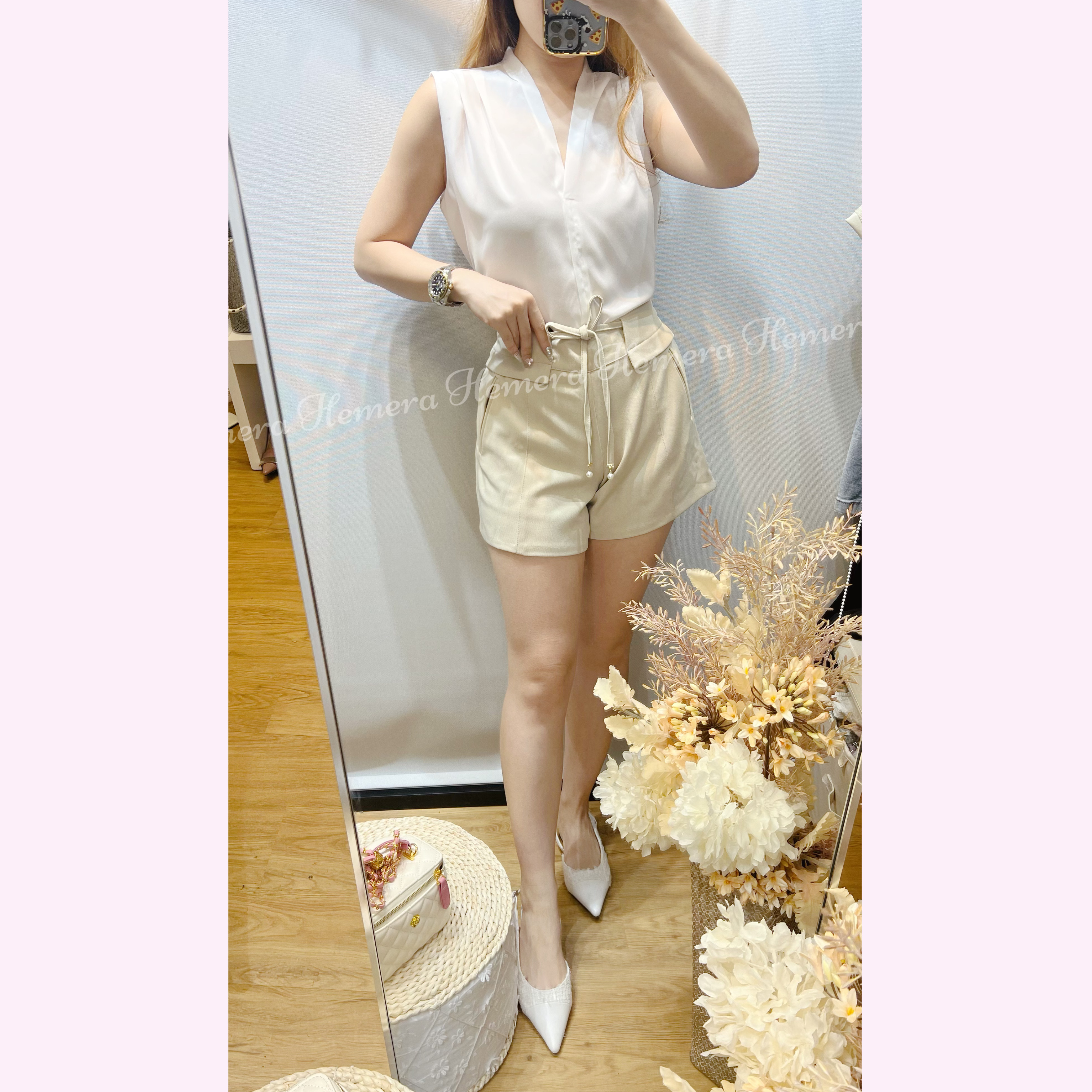 TP23S0743 雪紡V領上身