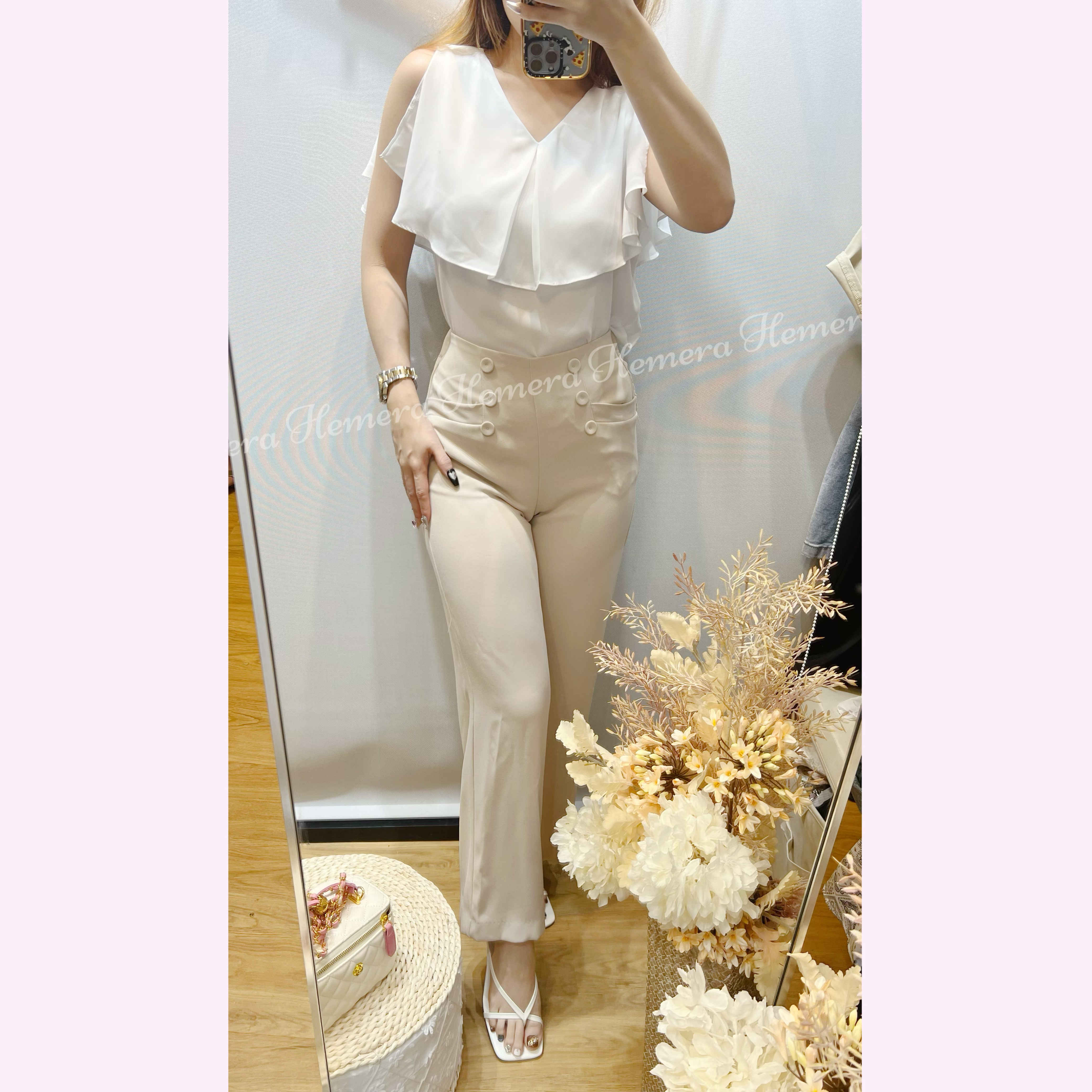 PT23S0747 雪紡直筒長褲