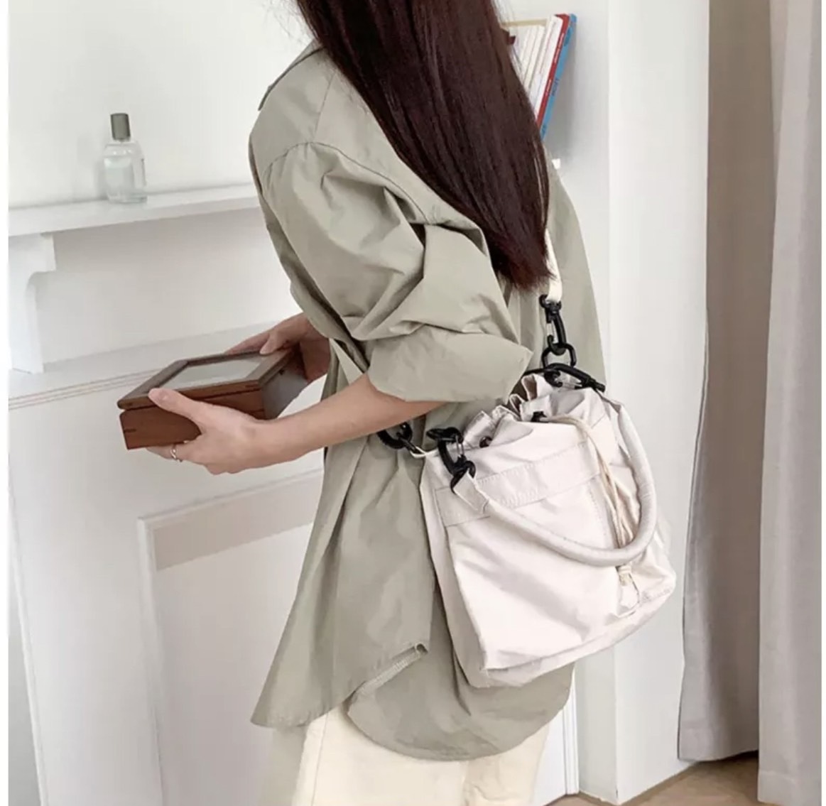 工裝機能刷刷尼龍水筒包/三色