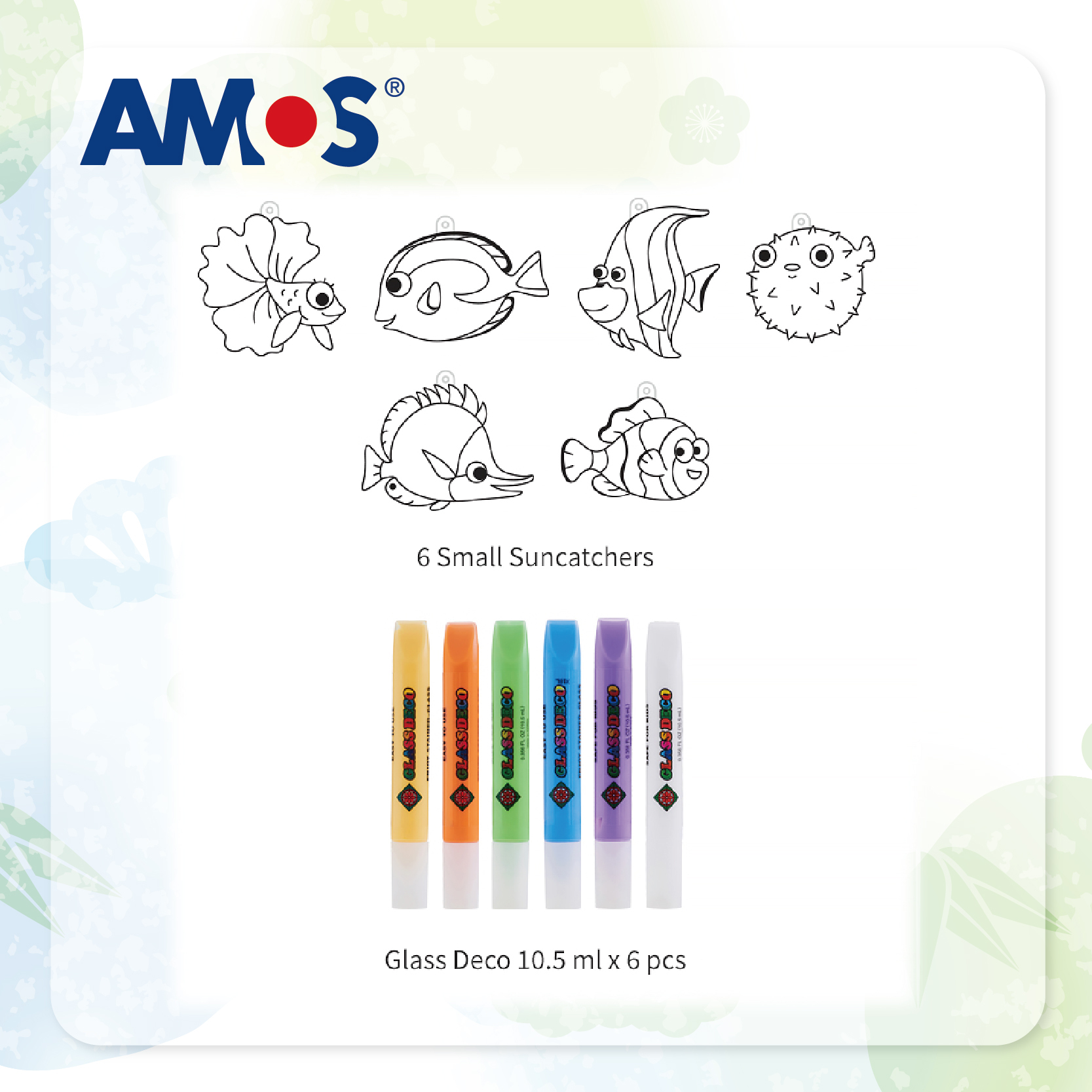 AMOS 6色啫喱彩連6款細掛牌 (熱帶魚)