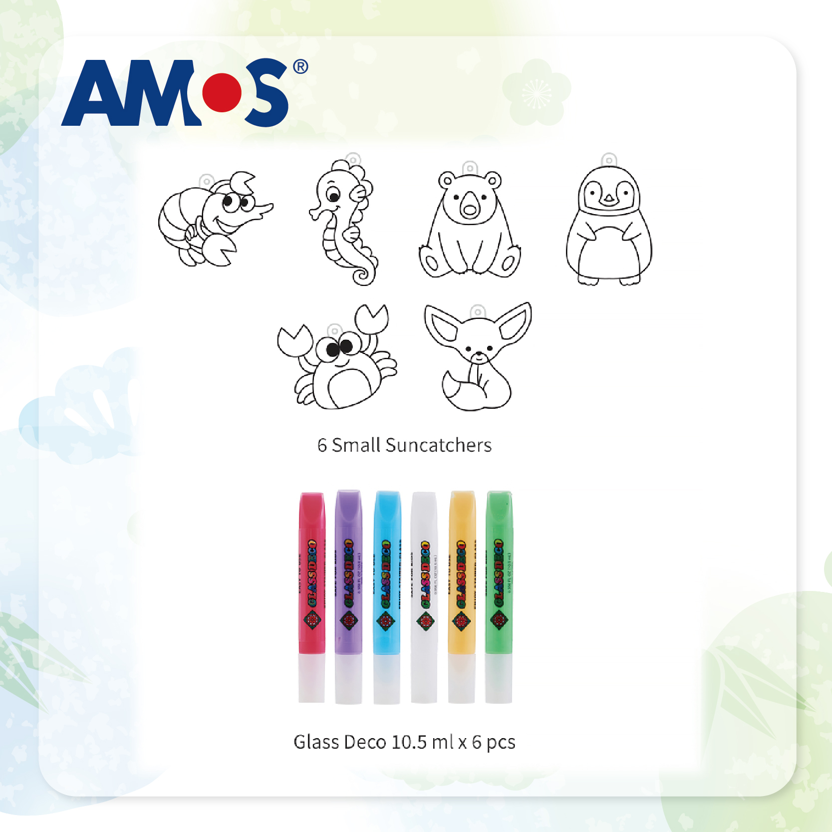 AMOS 6色啫喱彩連6款細掛牌 (動物)