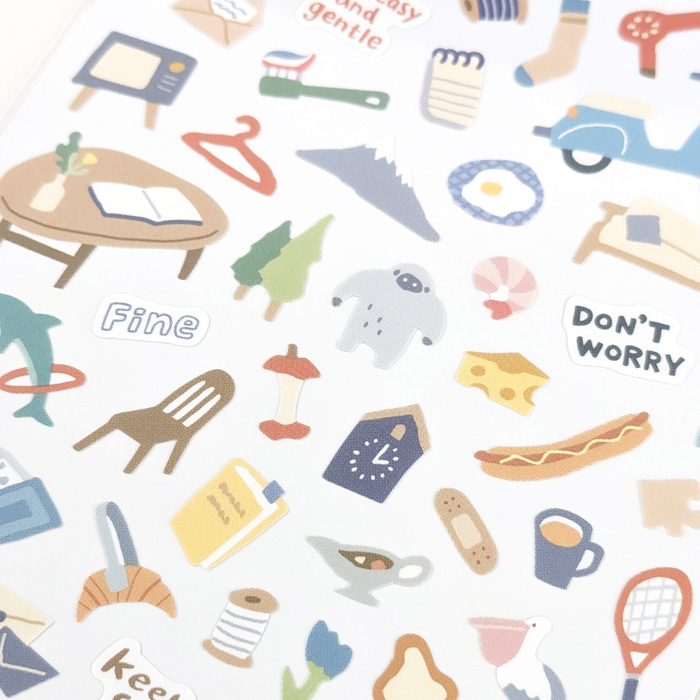 藍色 零件系列 迷你貼紙｜日本Mind Wave