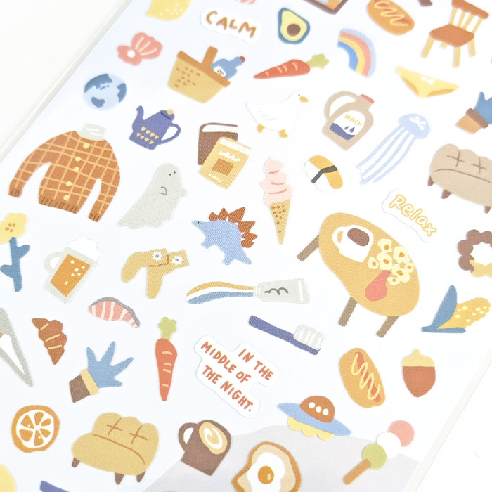 暖棕色 零件系列 迷你貼紙｜日本Mind Wave