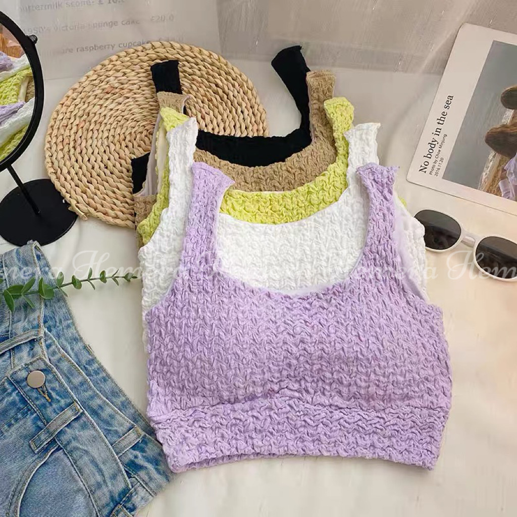 TP23S0733 粒粒雪糕感短版背心