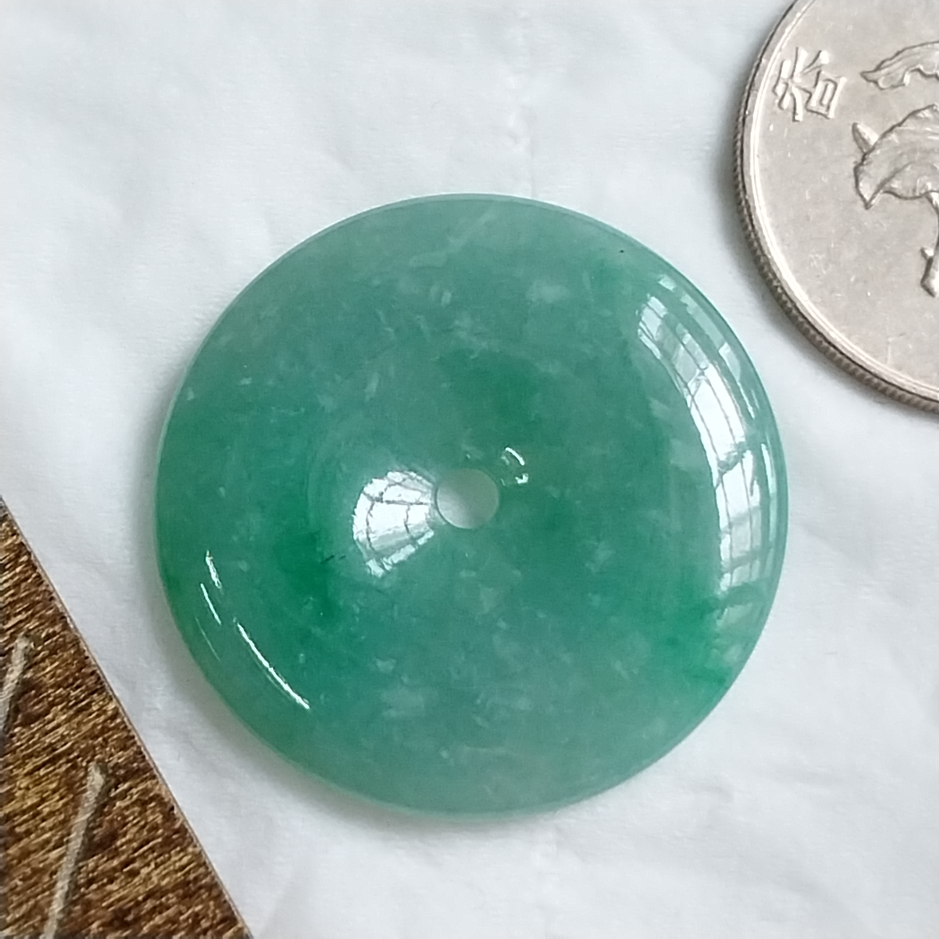 J1338 冰糯滿綠平安扣 (30mm直徑)