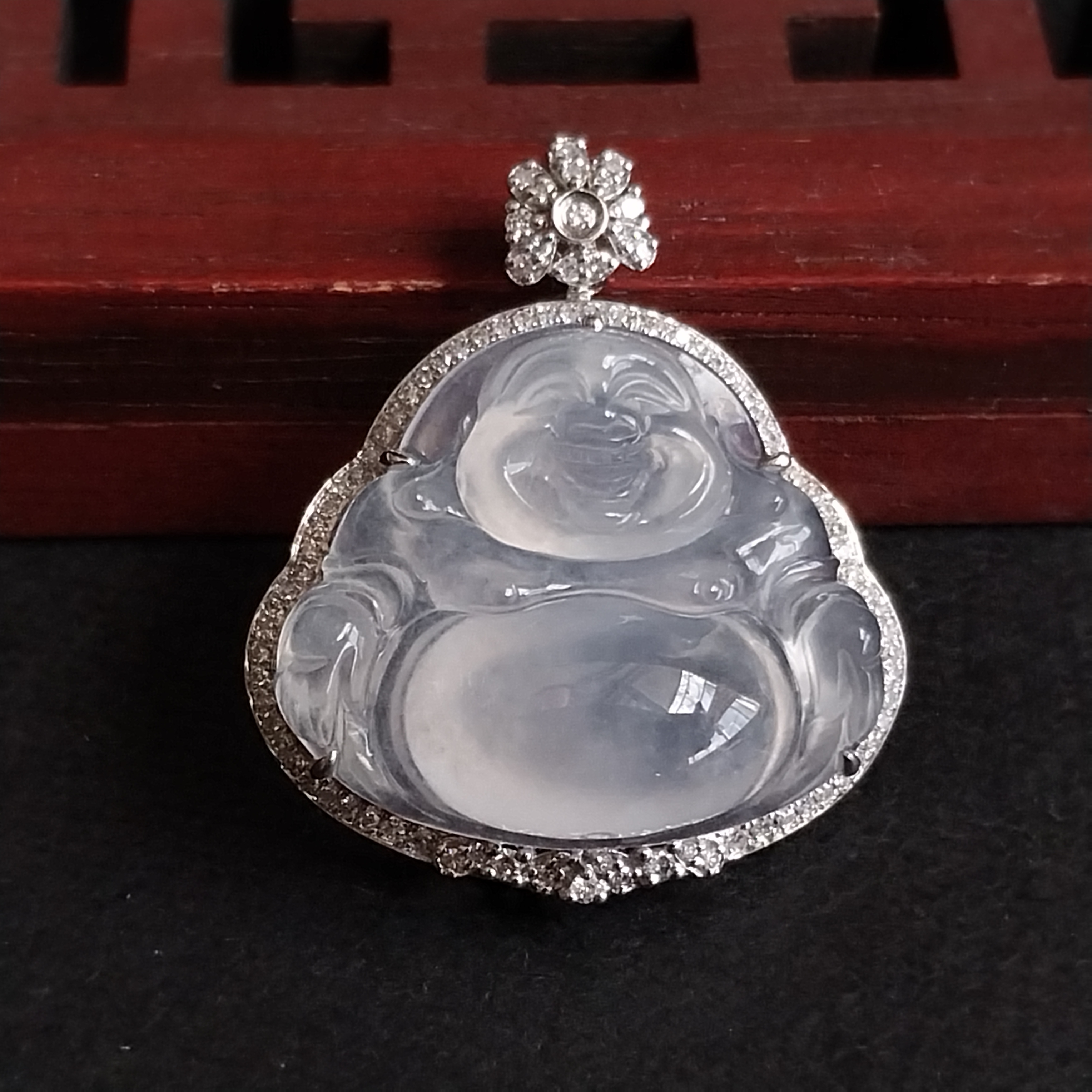 J2221 冰種笑佛吊墜