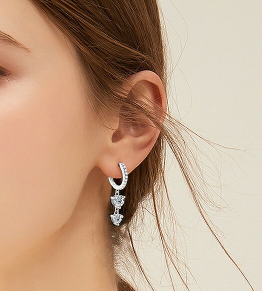 莫桑鑽長吊耳環     E1.6C013