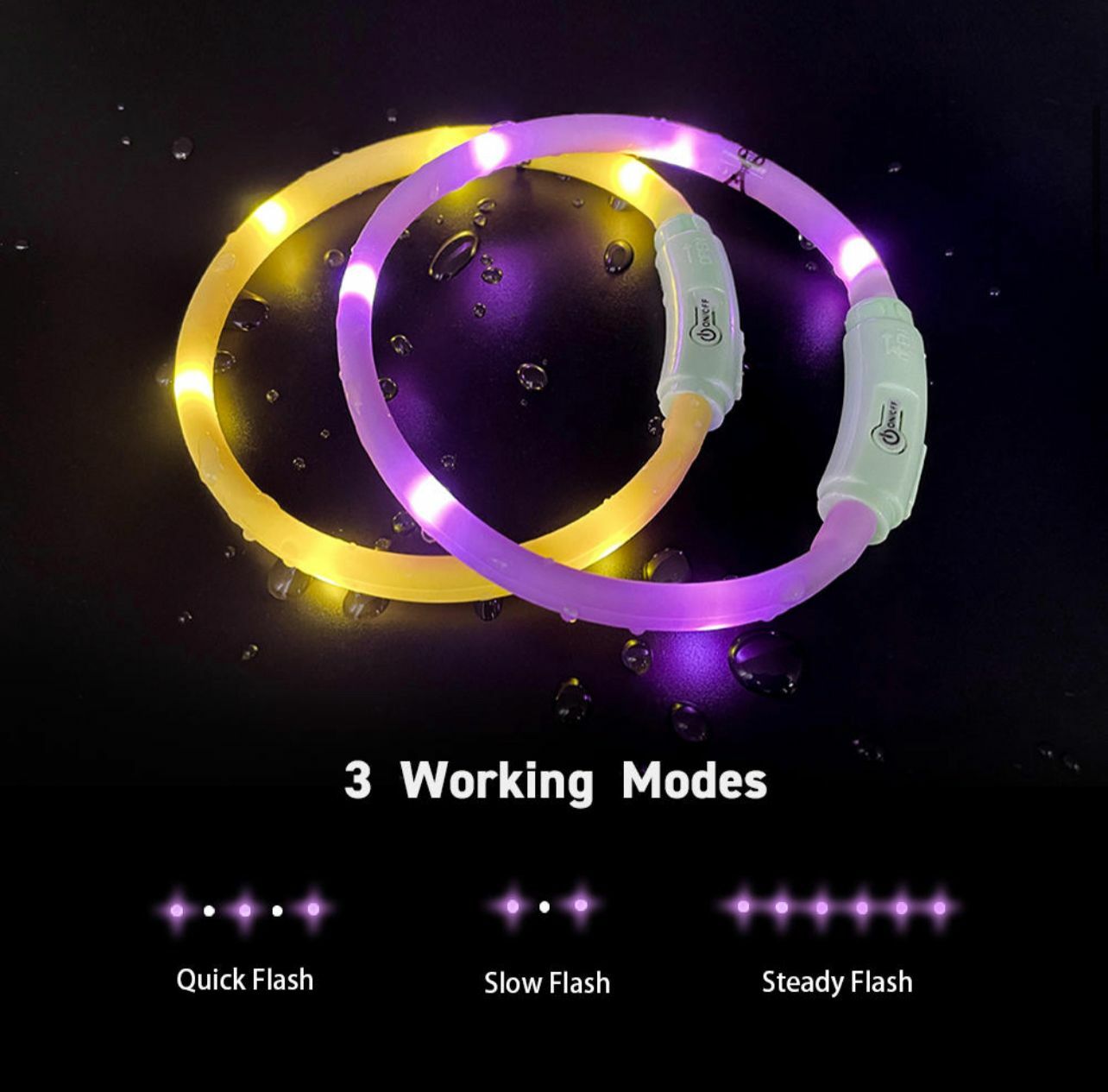 LaRoo F35 LED collar (Yellow/Purple/Blue/Pink) 35cm