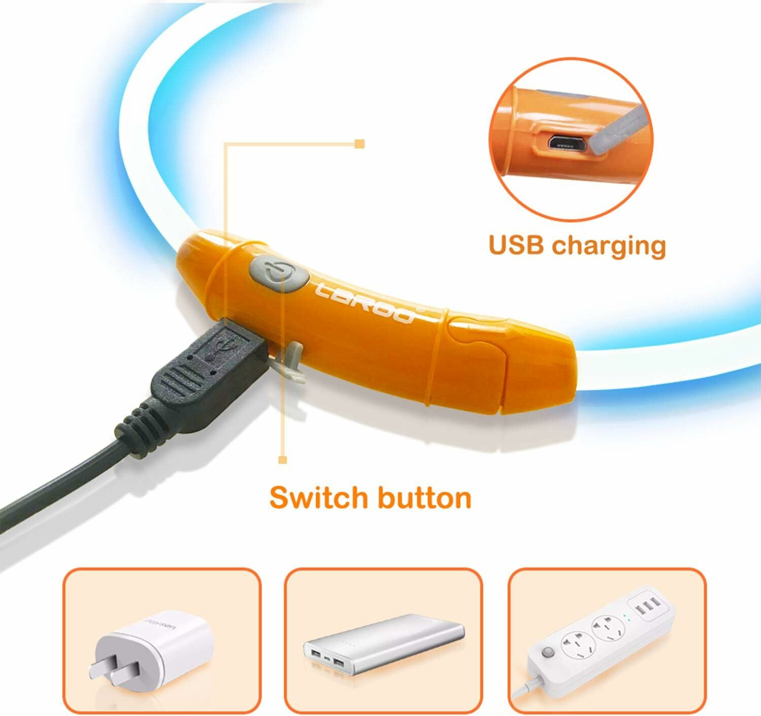 LaRoo Andrew F20 LED collar (Yellow/Purple) 65cm