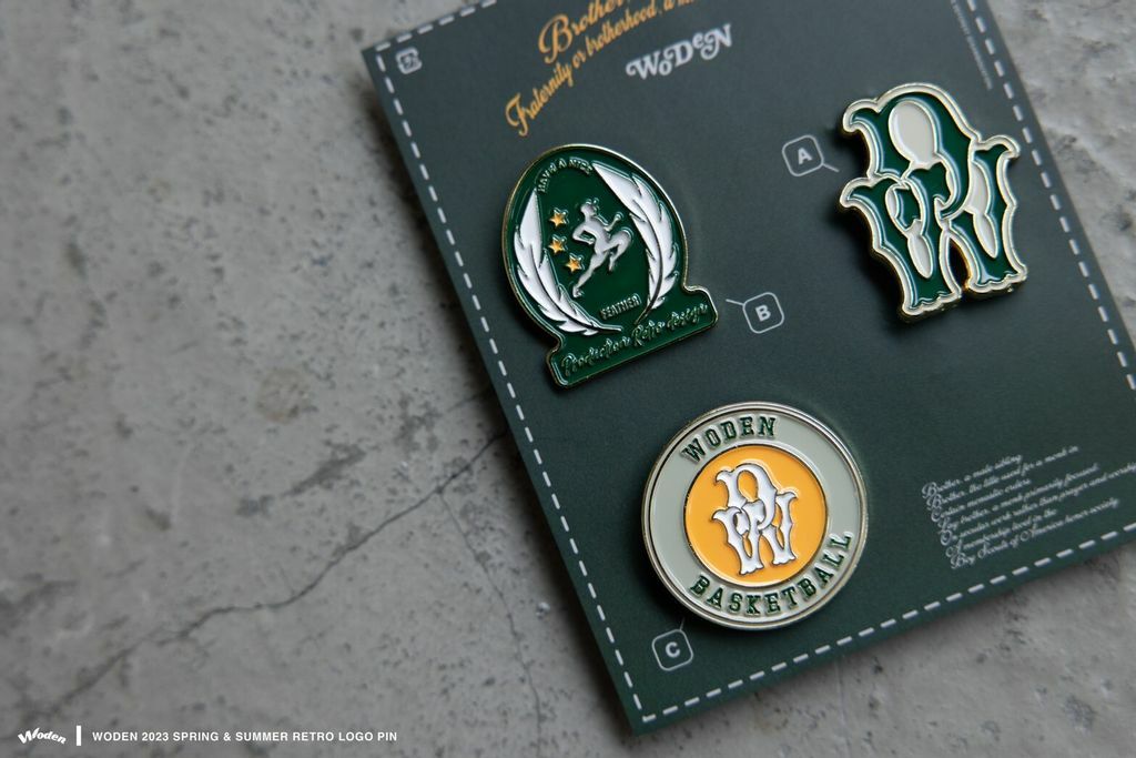 WODEN 2023 Spring & Summer Retro LOGO Pin 綠色