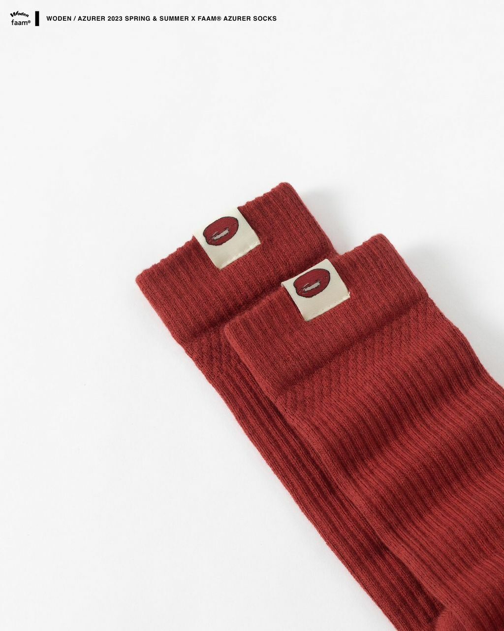 WODEN / Azurer 2023 Spring & Summer X faam® Azurer Socks 紅色
