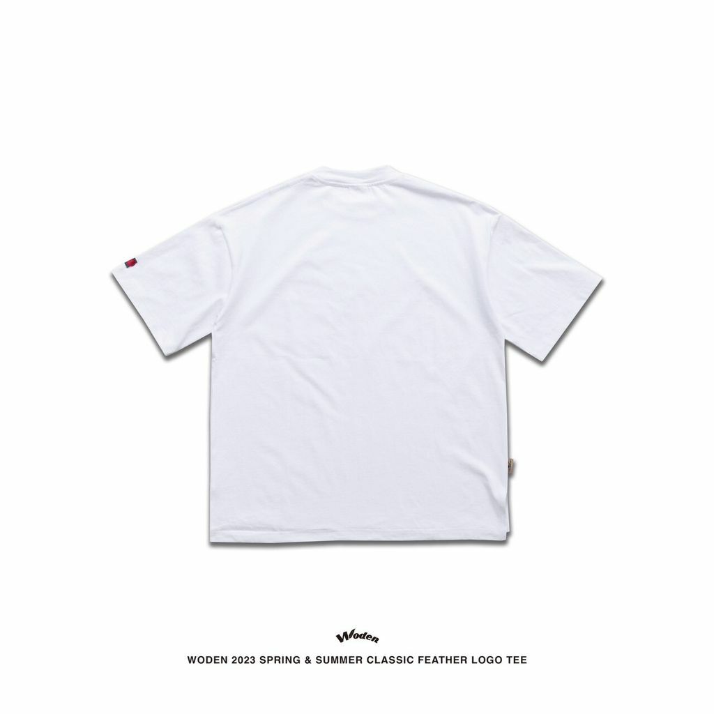 WODEN 2023 Spring & Summer 050 Classic Feather LOGO tee 白色款