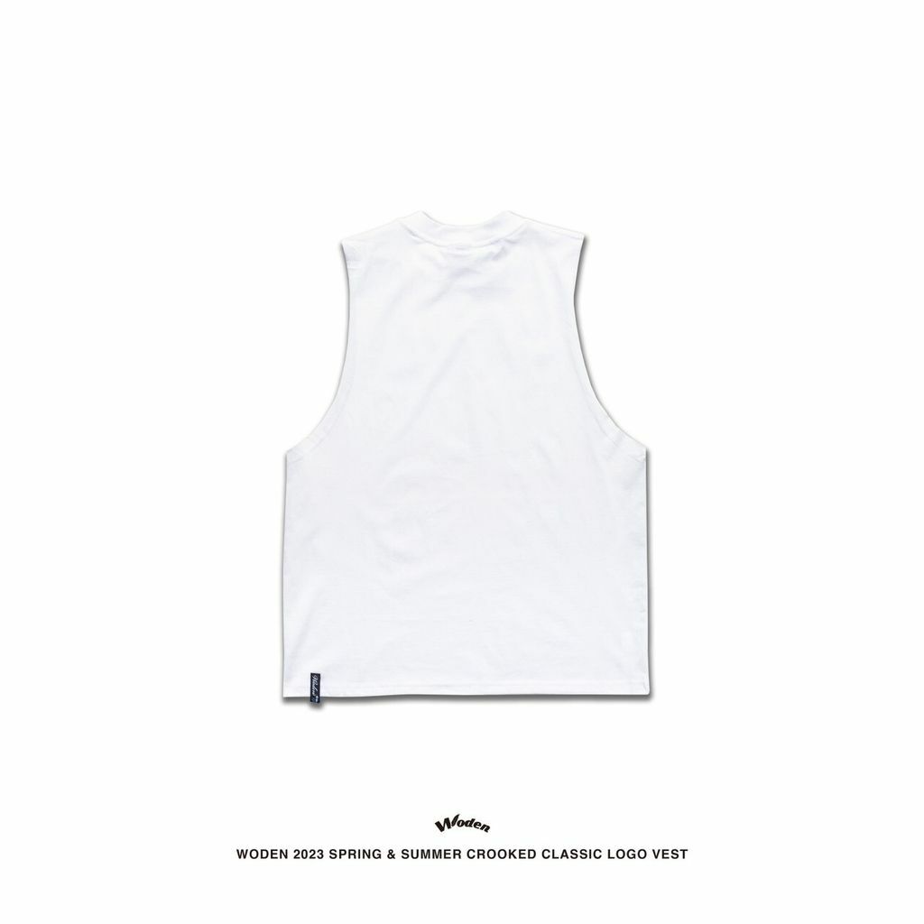 WODEN 2023 Spring & Summer Crooked Classic LOGO Vest 白色