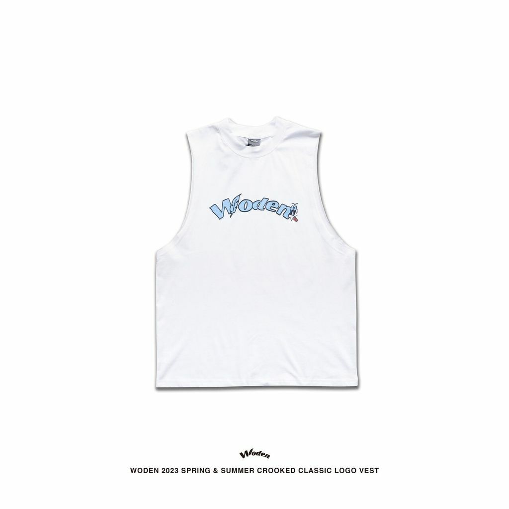 WODEN 2023 Spring & Summer Crooked Classic LOGO Vest 白色