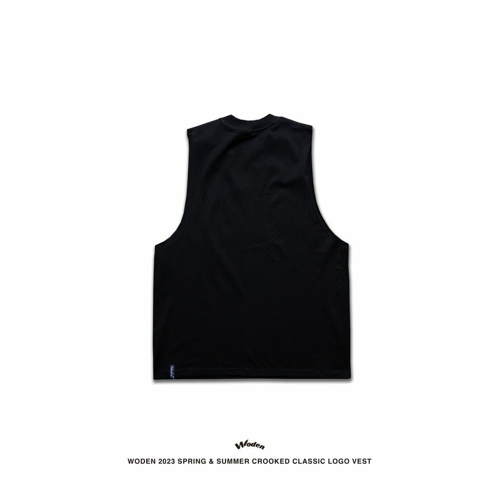 WODEN 2023 Spring & Summer Crooked Classic LOGO Vest 黑色