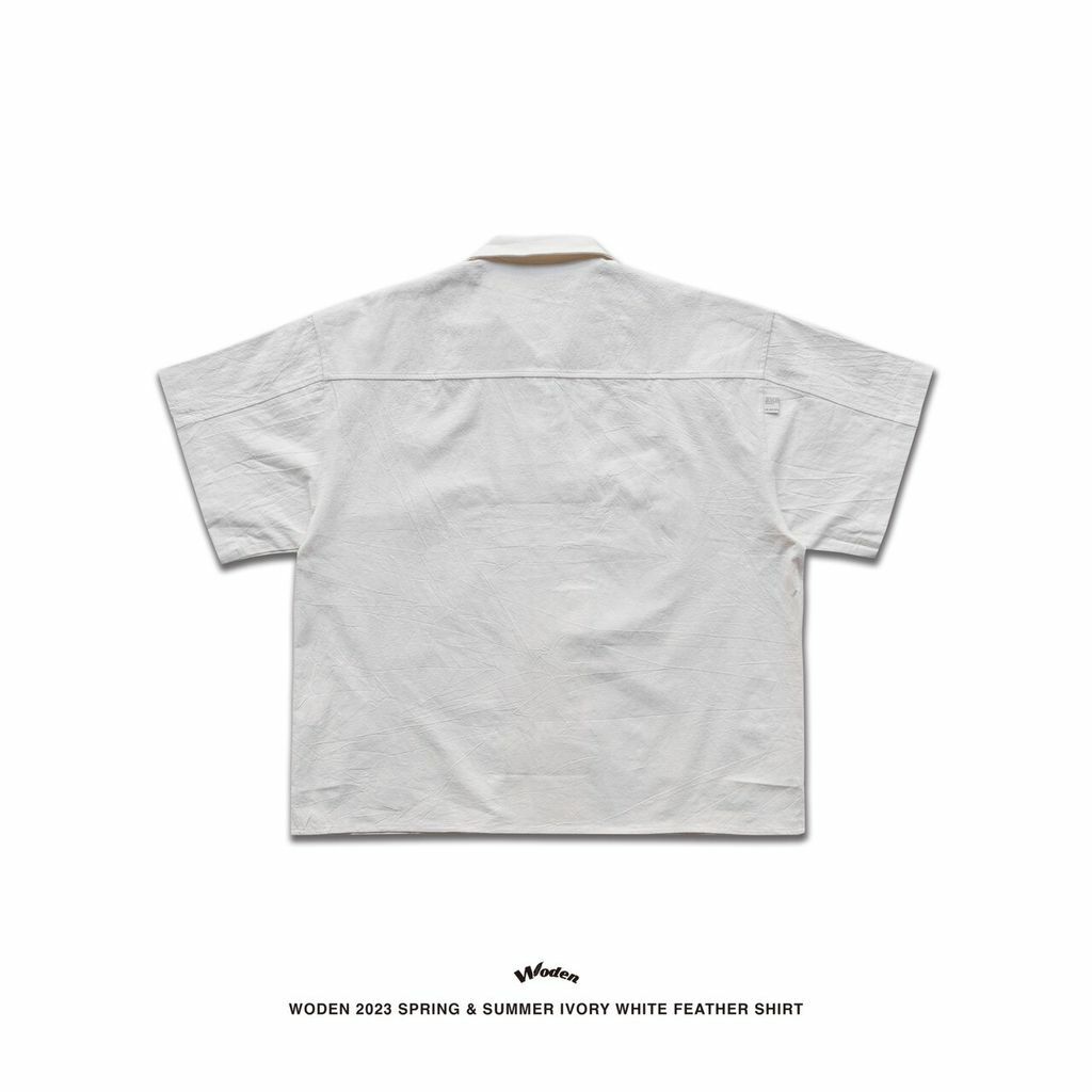 WODEN 2023 Spring & Summer 053 Ivory white Feather Shirt