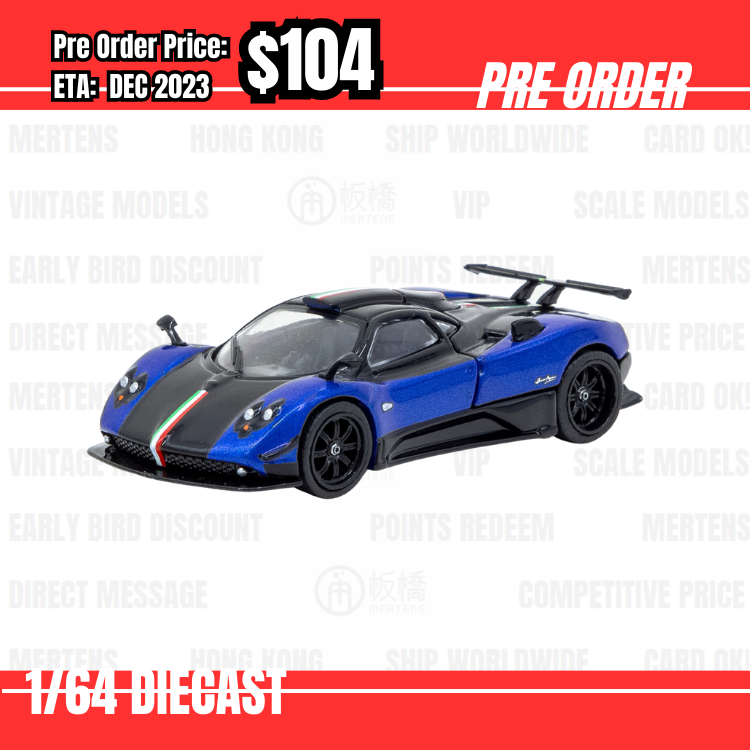 PO-$104 * Tarmac * 1:64 Pagani Zonda Cinque Blu Francia [15/07]