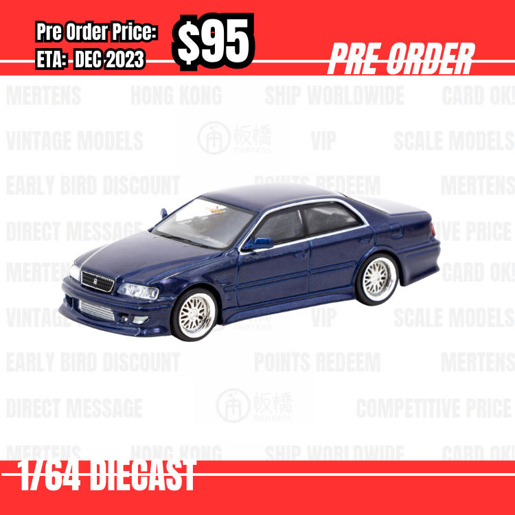 PO-$95 * Tarmac * 1:64 VERTEX Toyota Chaser JZX100 Blue Metallic [15/07]