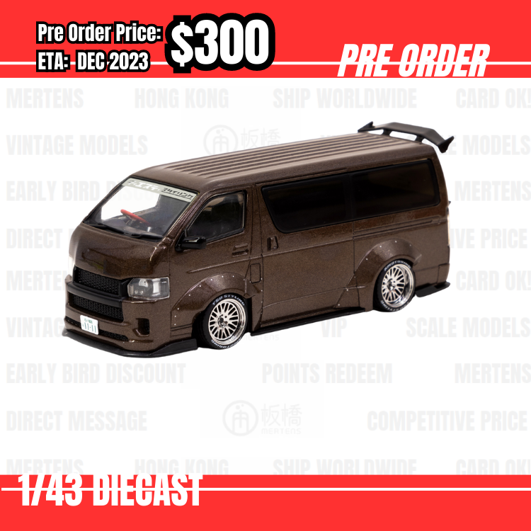 PO-$300 * Tarmac * 1:43 Toyota Hiace Widebody Brown [15/07]