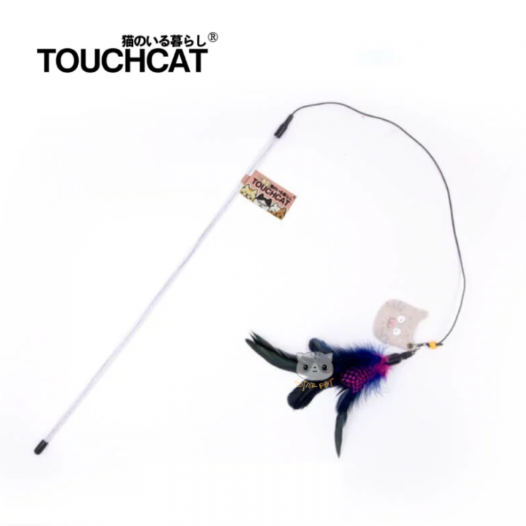 Touchcat Blue Feather Cat Teaser Wand
