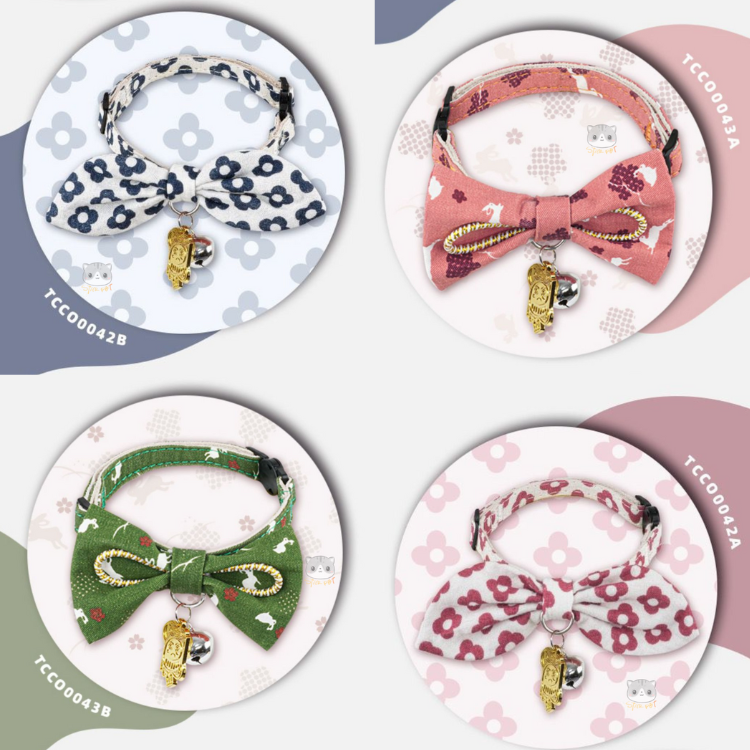 Touchcat Bowtie Cat collar (Pink/Green/Red/Blue)