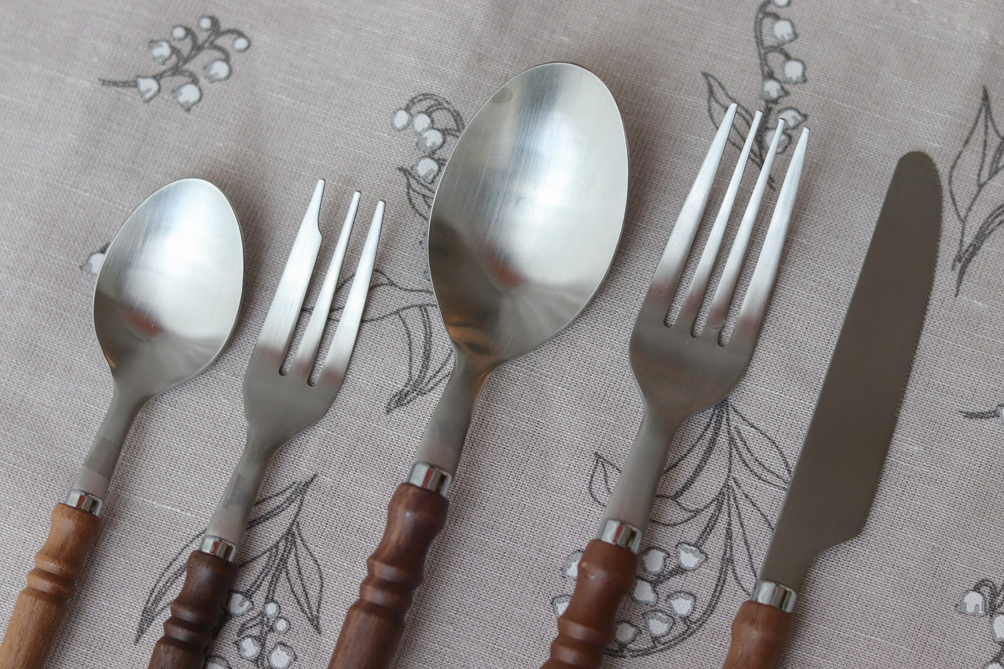 日本 優雅法式 木柄 不鏽鋼餐具