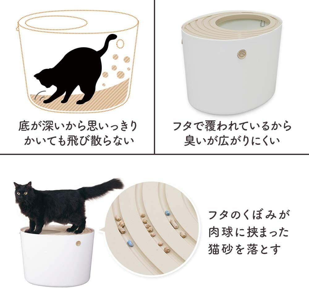 Iris Litter Box with Top Entry (S)  34*44*31cm