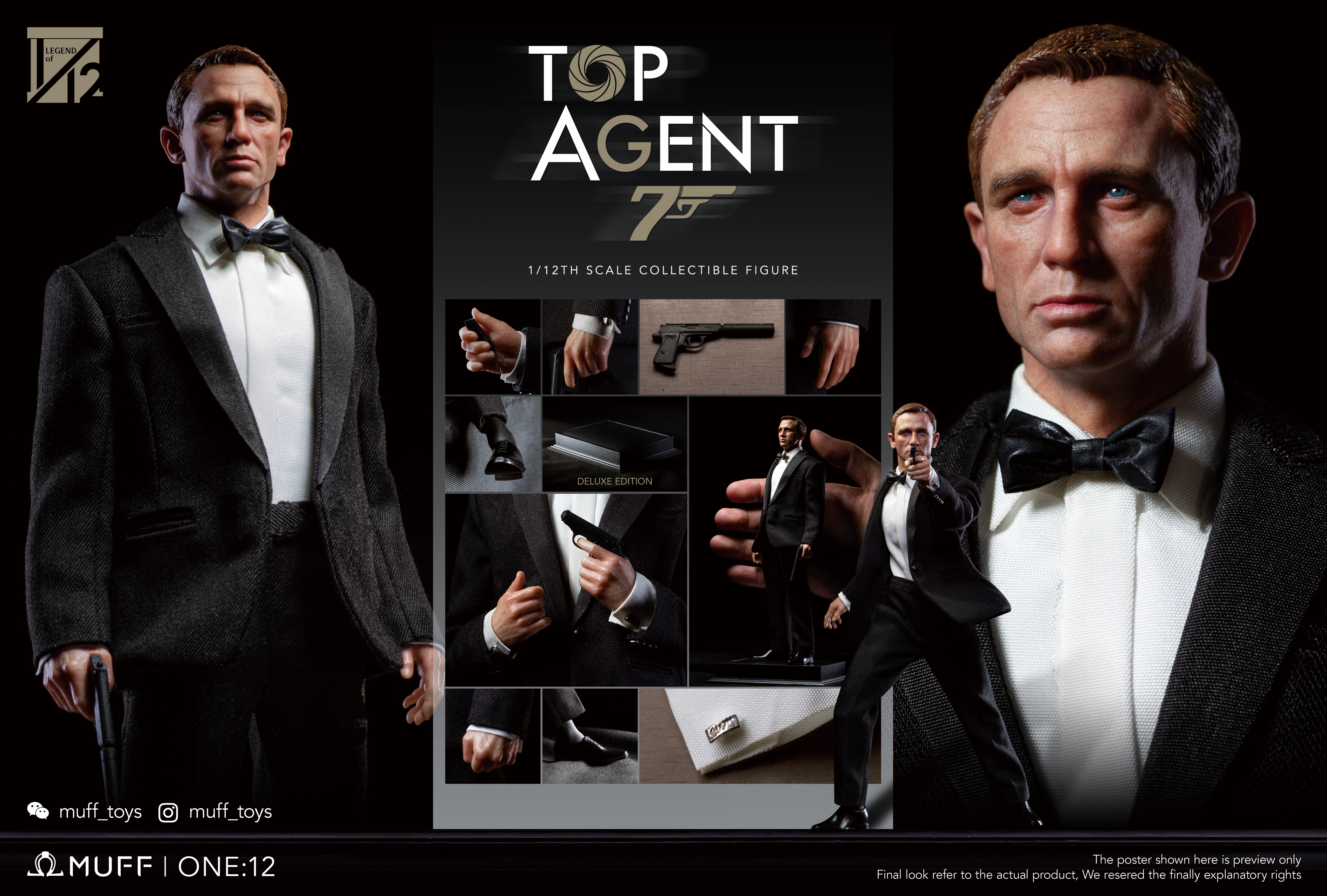Muff toys 1/12 Top Agent Action Figure (Delu