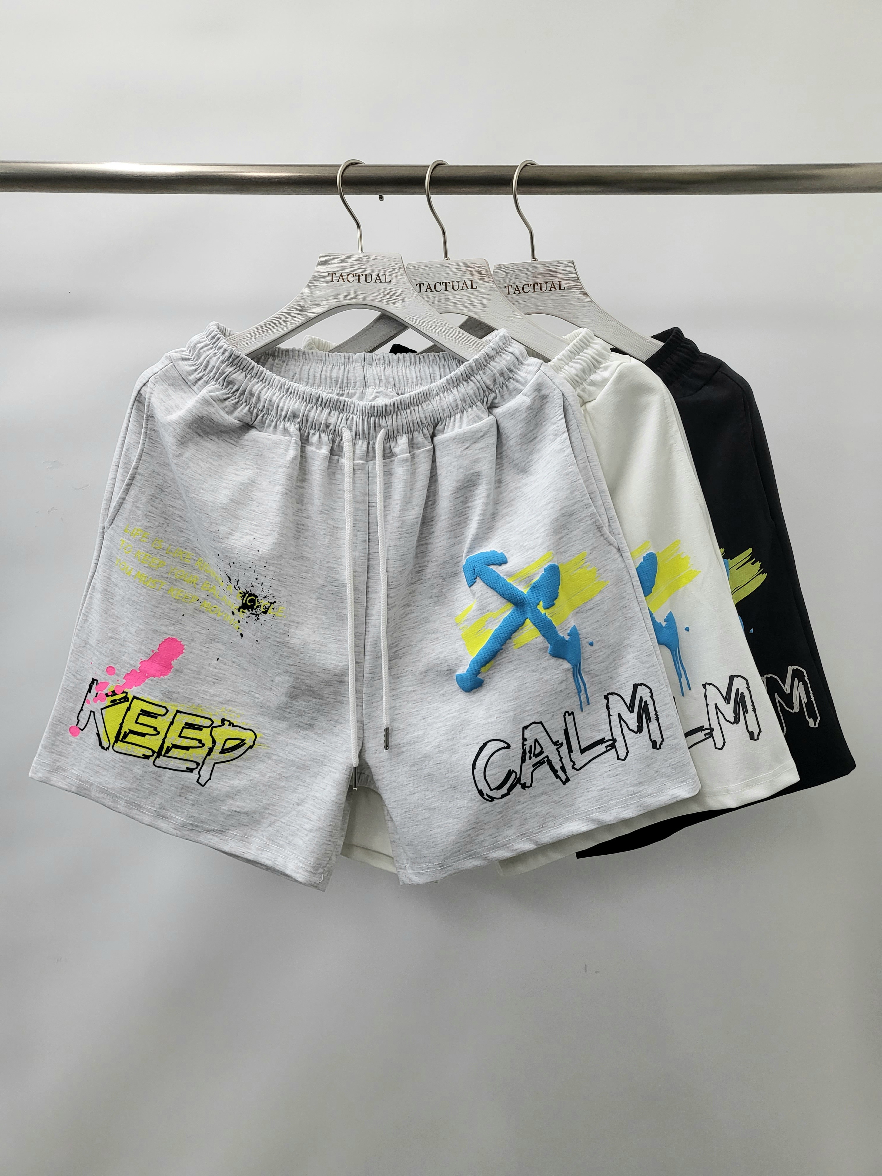 英文字圖案短褲 P2507