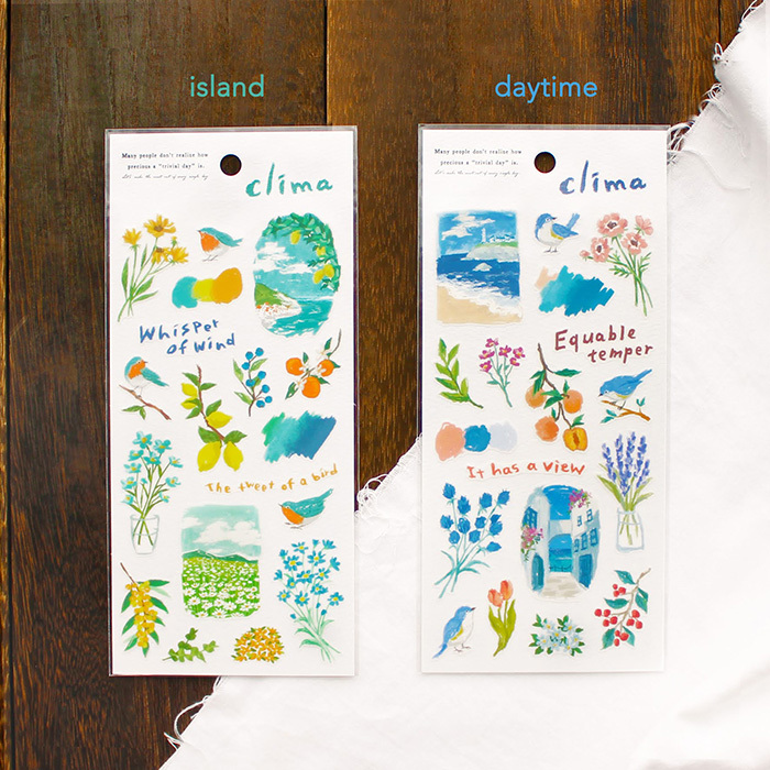 度假風景 蠟筆油畫筆觸系列 PET貼紙｜日本Mind Wave