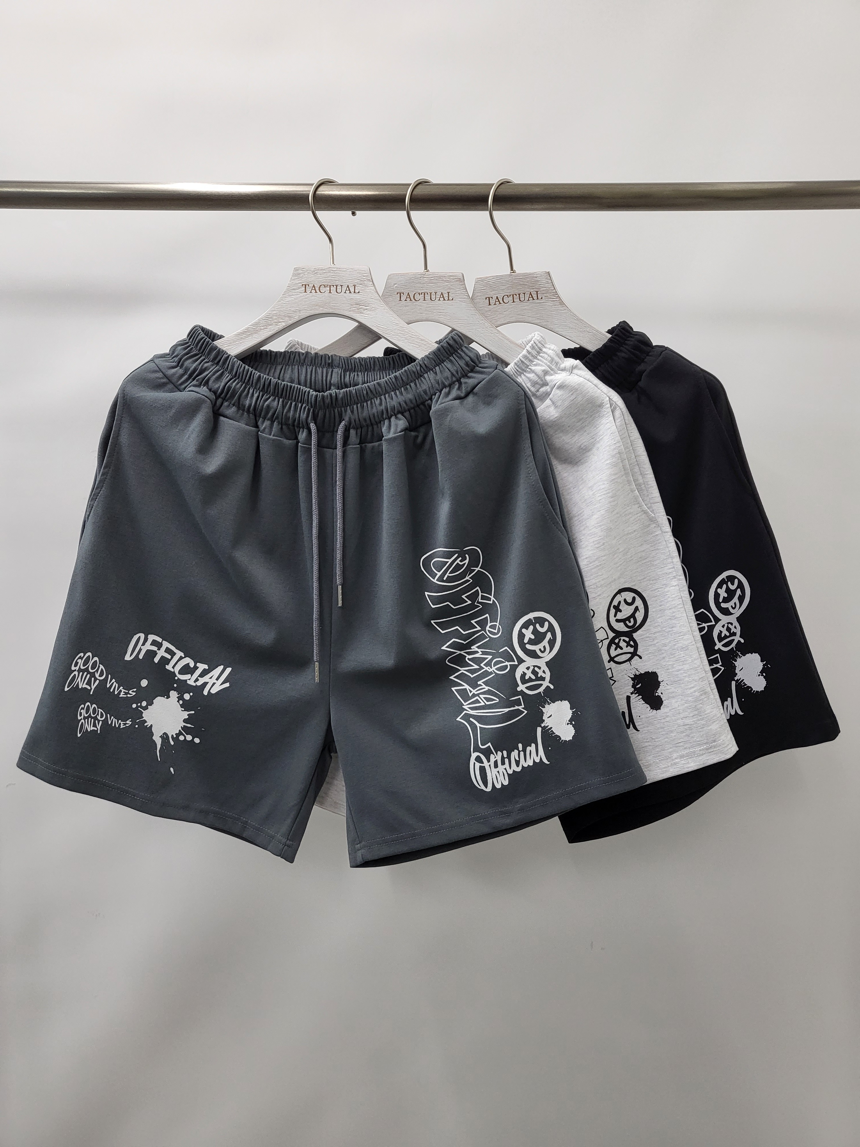 英文字圖案短褲 P2506