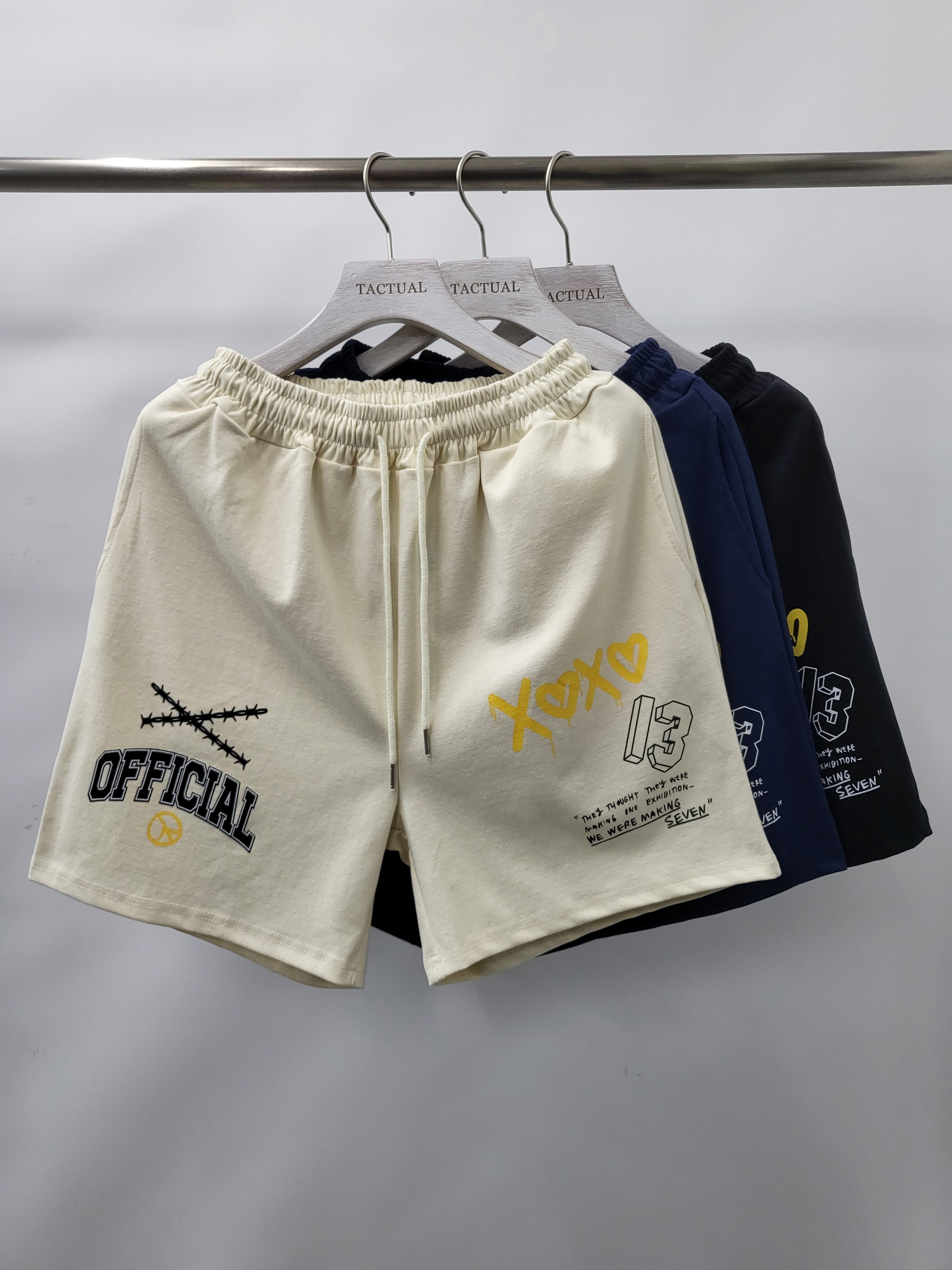 英文字圖案短褲 P2505