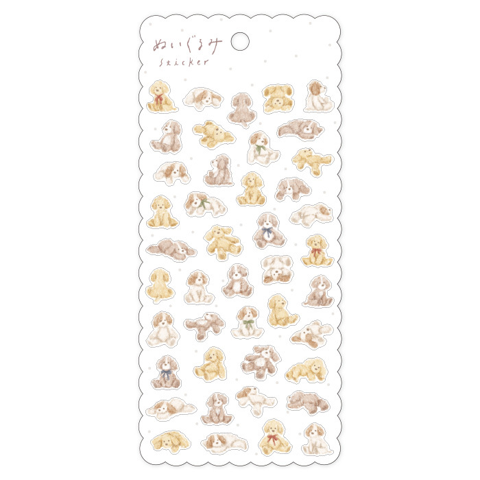 小狗 絨毛娃娃系列 迷你描圖紙貼紙 ｜日本Mind Wave