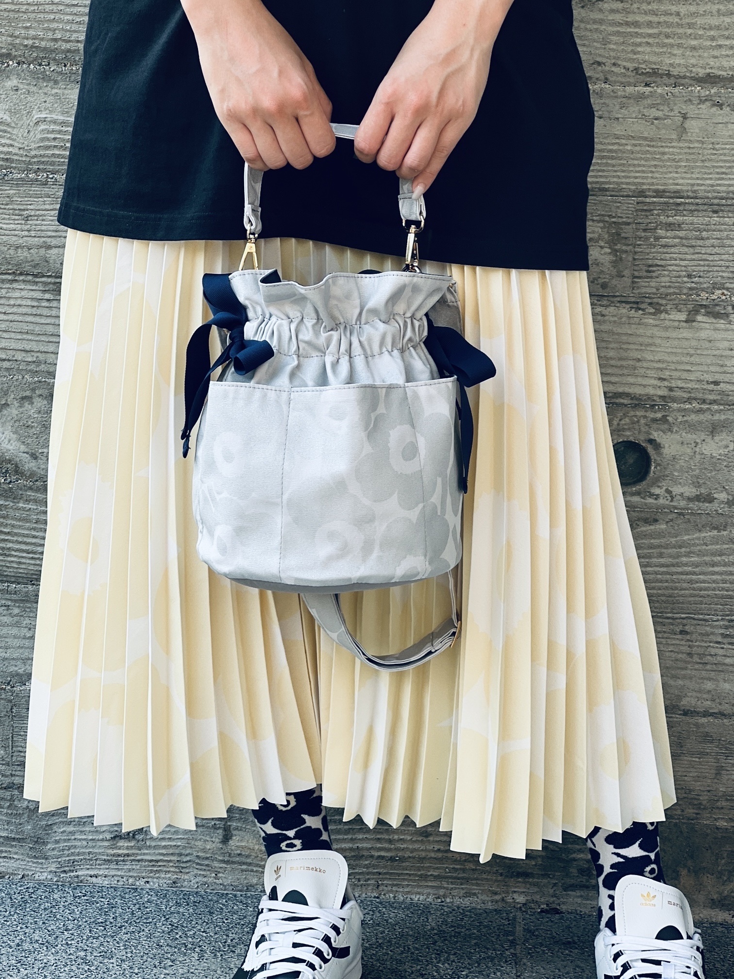 Bucket Bag | Marimekko 特別版 fabric | Sliver Unikko 細花
