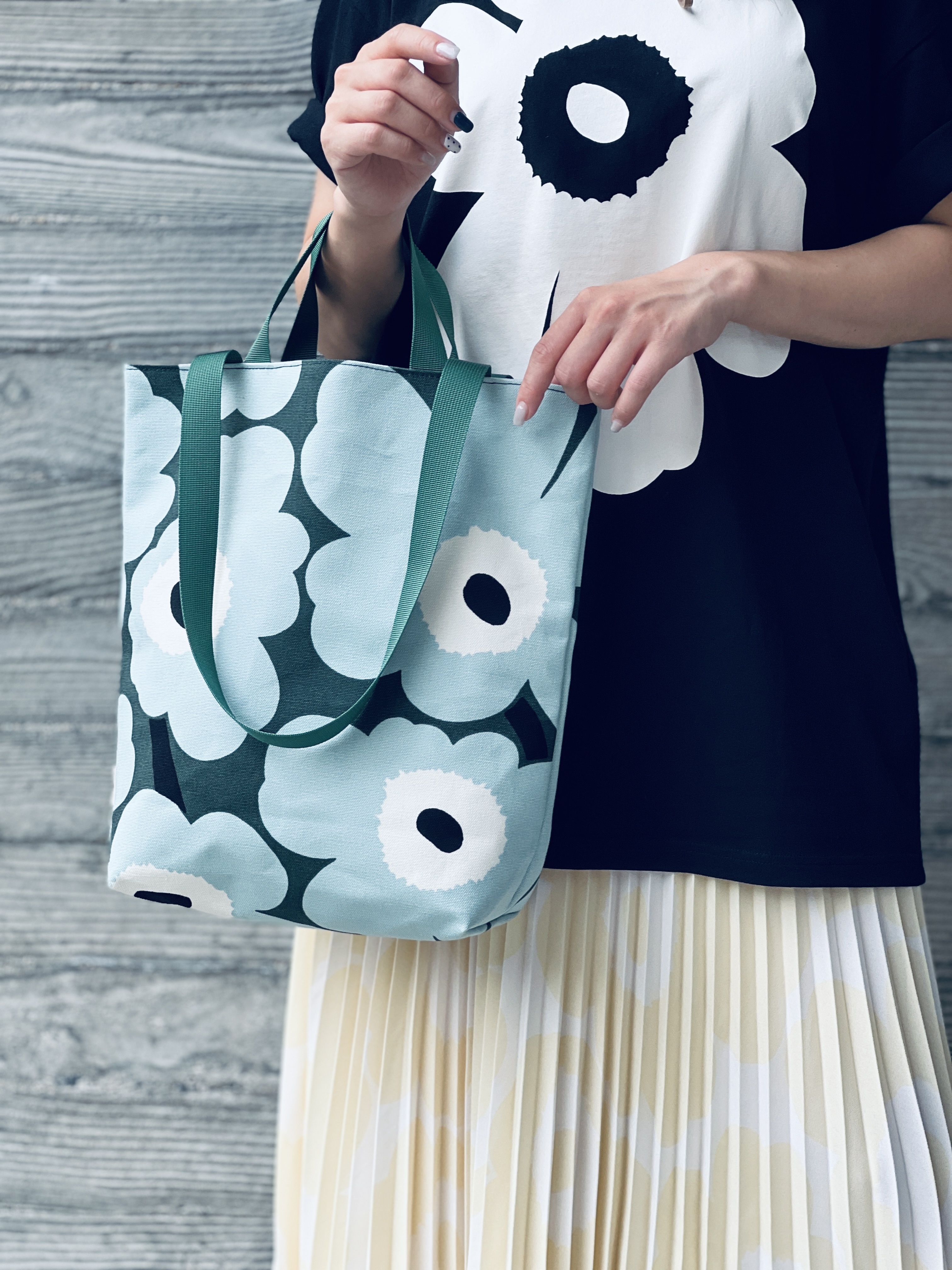 Two way tote | Marimekko canvas fabric | Limited 薄荷綠Unikko